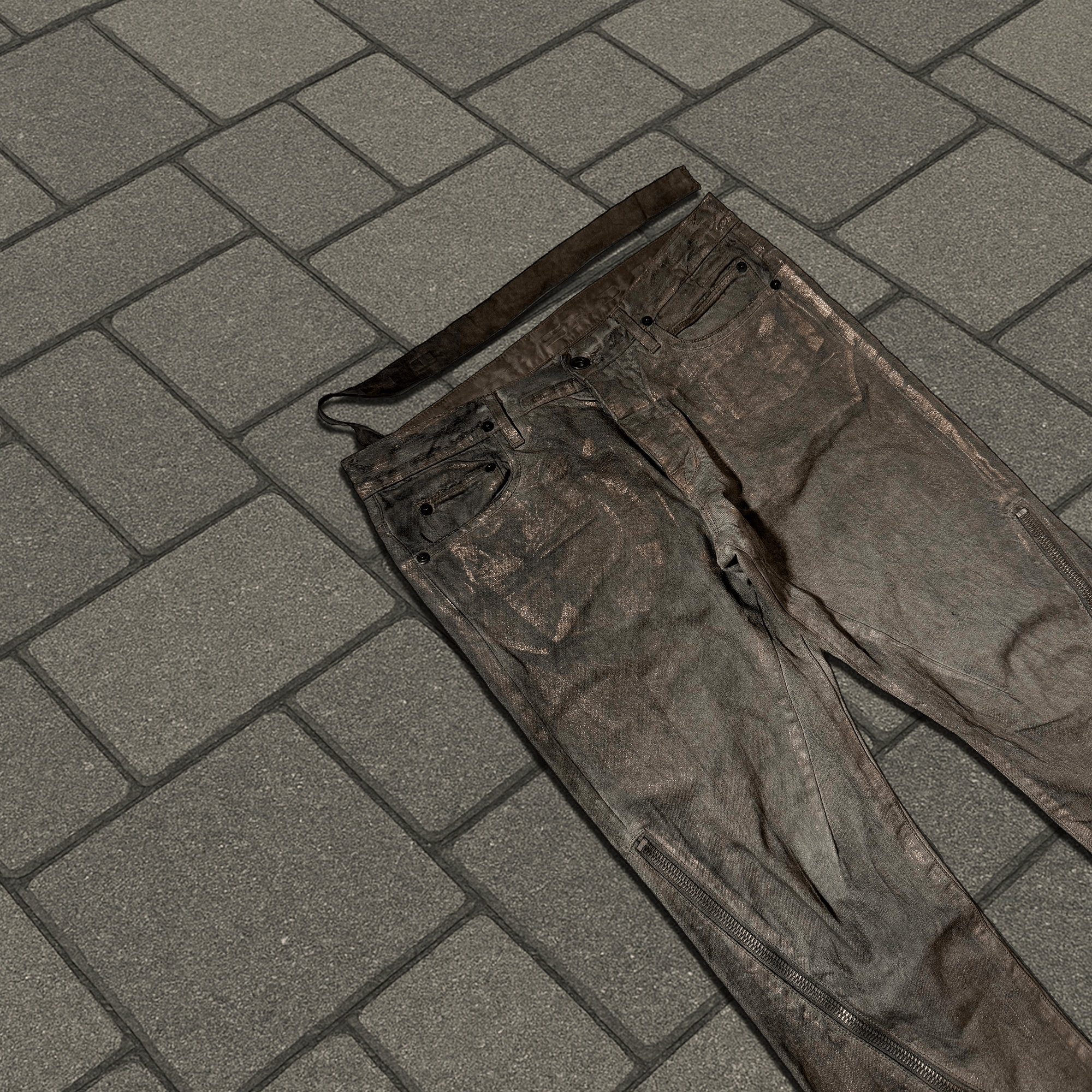 Rick Owens SS09 Rick Owens Gold Wax Strutter Banana Cut Denim Size US 28 / EU 44 - 5 Thumbnail