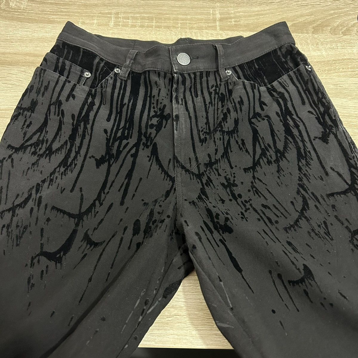 Jean Paul Gaultier 1998 Jean Paul Gaultier Velour Blood Vampire Jeans Size US 32 / EU 48 - 4 Thumbnail