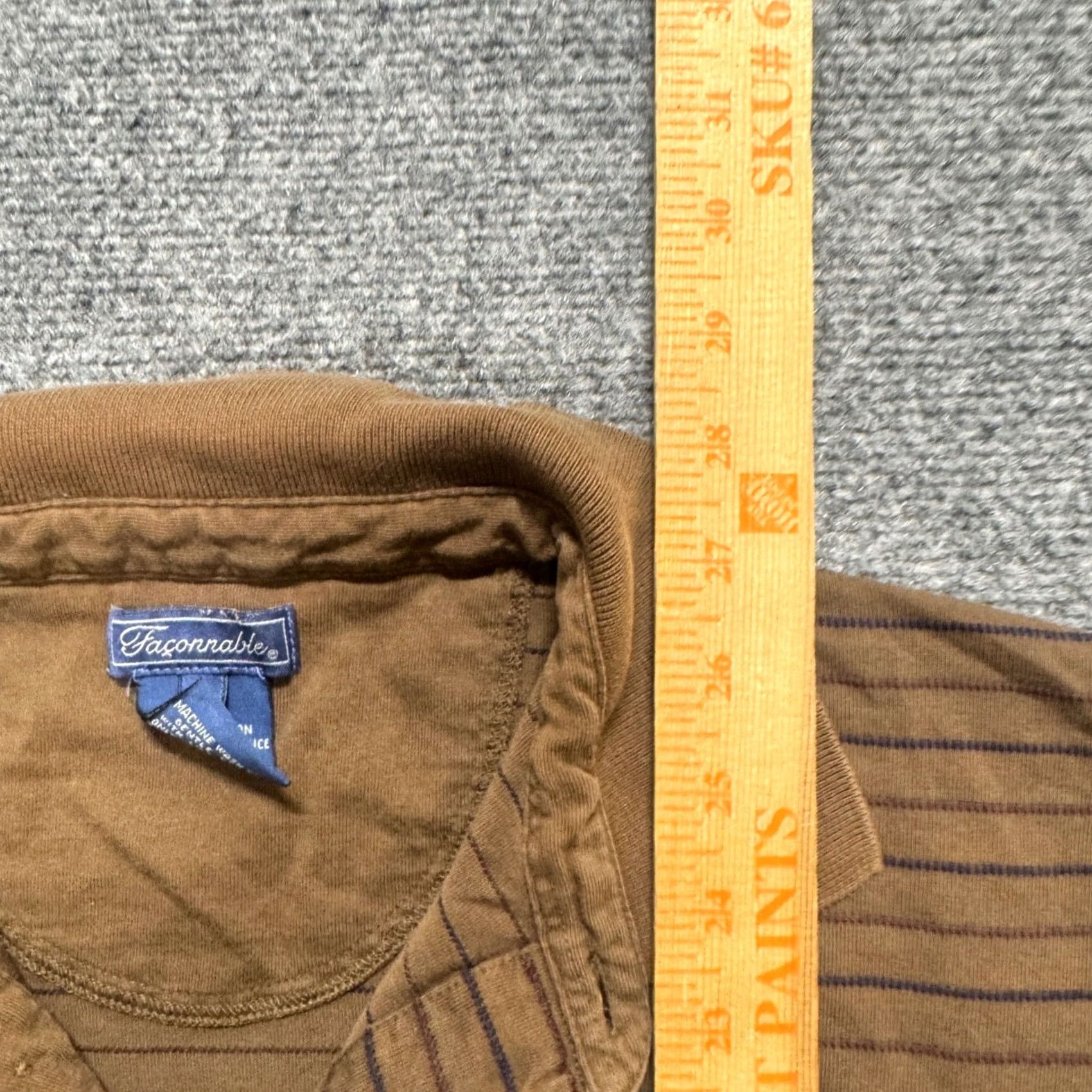 Faconnable VINTAGE Faconnable Collared Shirt Mens S Brown Striped 90s Y2K Mens S Brown Striped Shirt Size US S / EU 44-46 / 1 - 5 Thumbnail