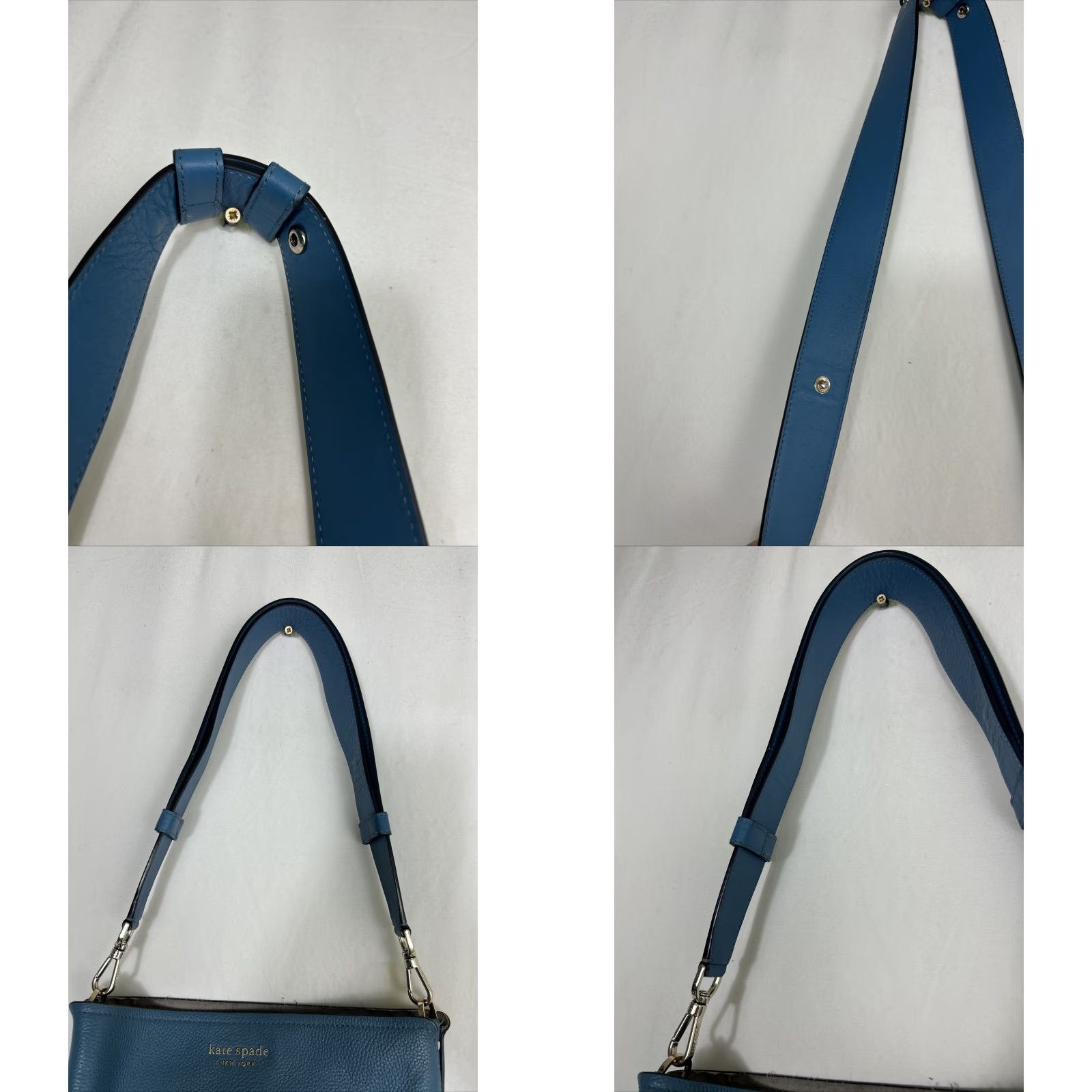 Vintage kate spade leather crossbody purse blue adjustable strap medium Size ONE SIZE - 9 Thumbnail