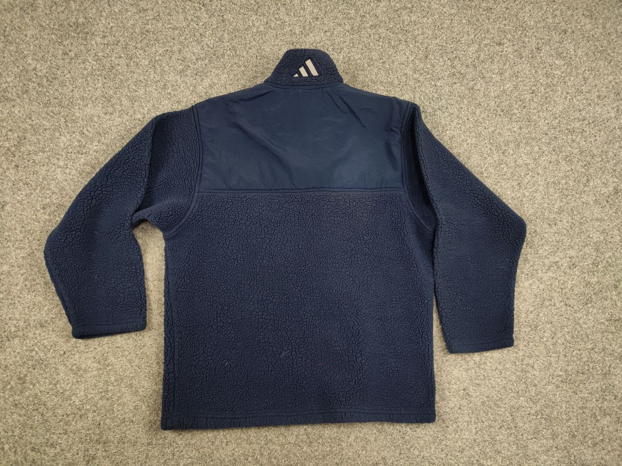Adidas Vintage 90's Adidas Teddy Fleece Dark Zip Pullover Jacket Size US M / EU 48-50 / 2 - 6 Thumbnail