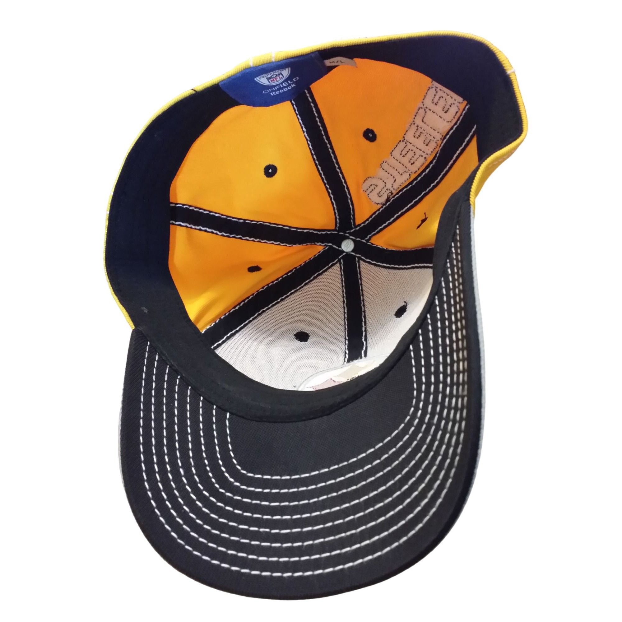 Reebok Pittsburgh Steelers On Field Fitted Hat Reebok Sz M/L Yellow Size ONE SIZE - 6 Thumbnail