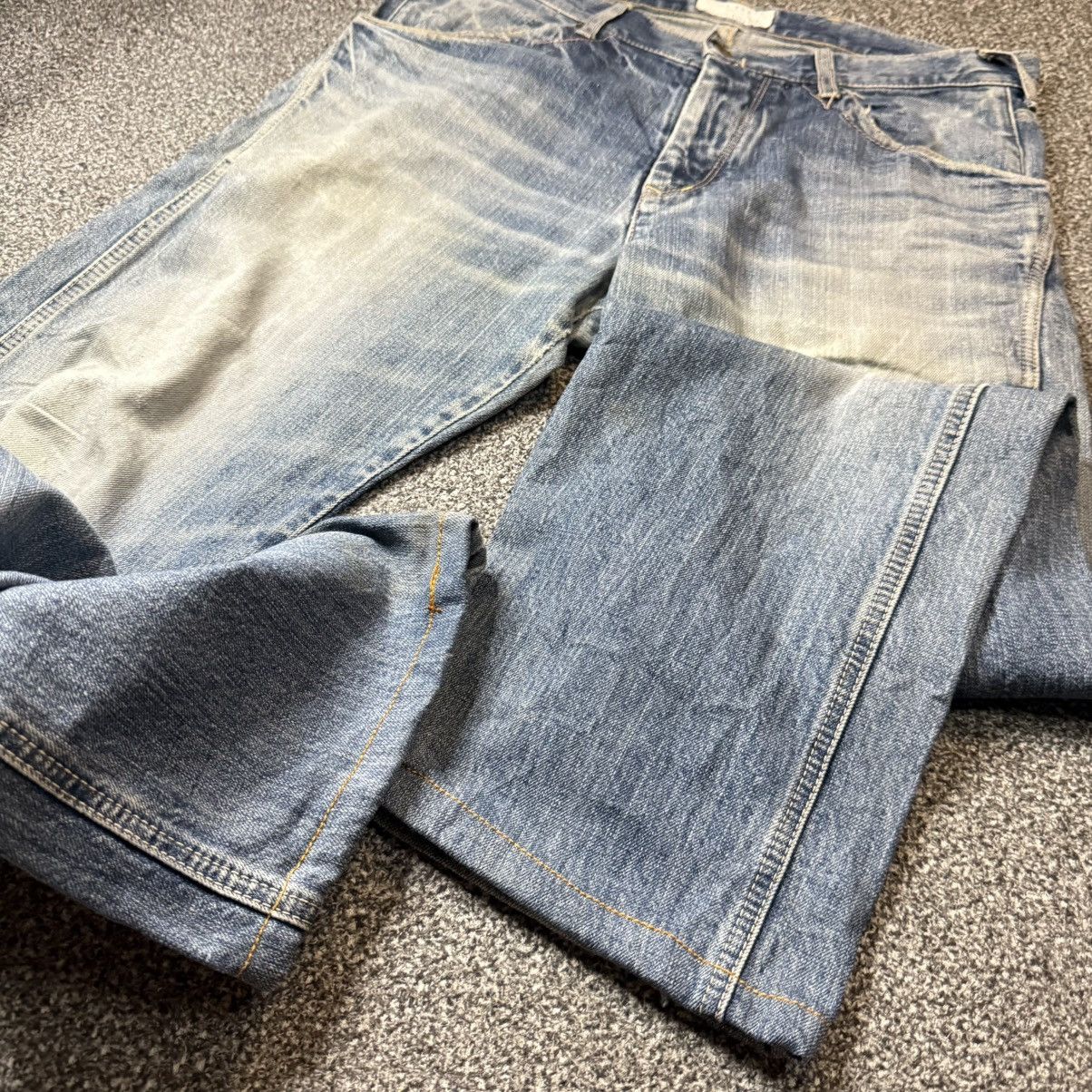 Japanese Brand 🔥🇯🇵 Archival Spellbound Domingo Distressed Fatique Denim Size US 35 - 8 Thumbnail