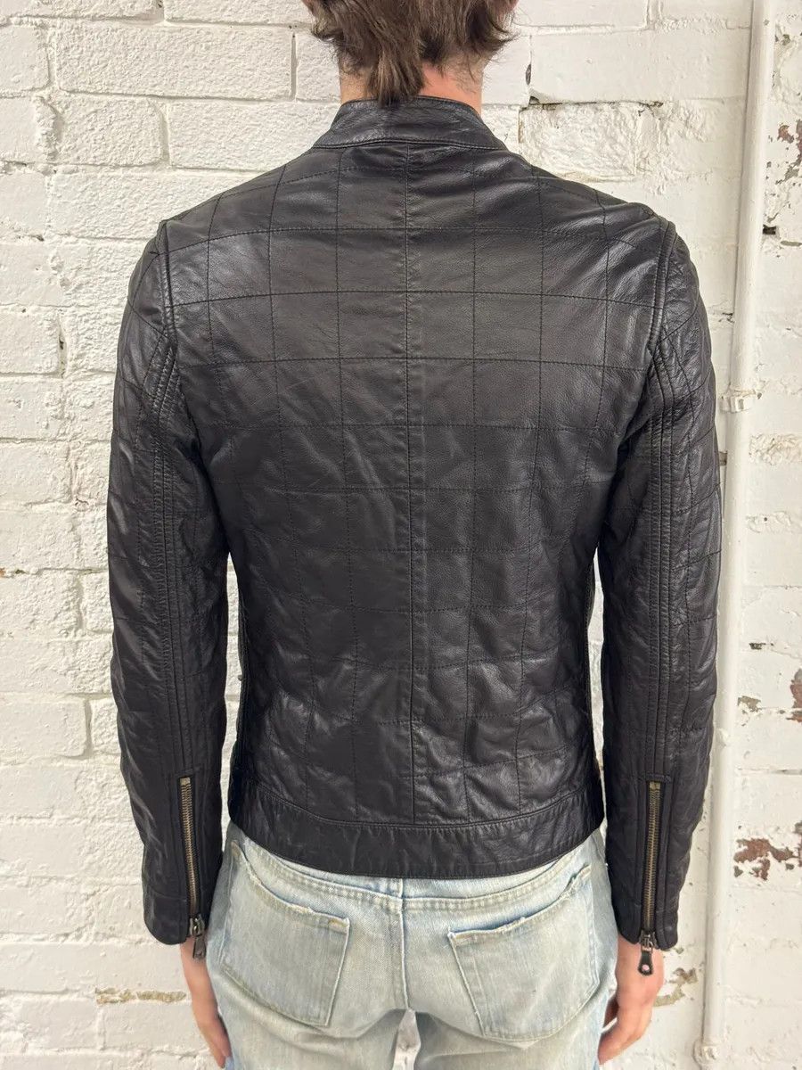 Dolce & Gabbana 2000s Dolce & Gabbana Black Grid Leather Jacket Size US S / EU 44-46 / 1 - 2 Thumbnail