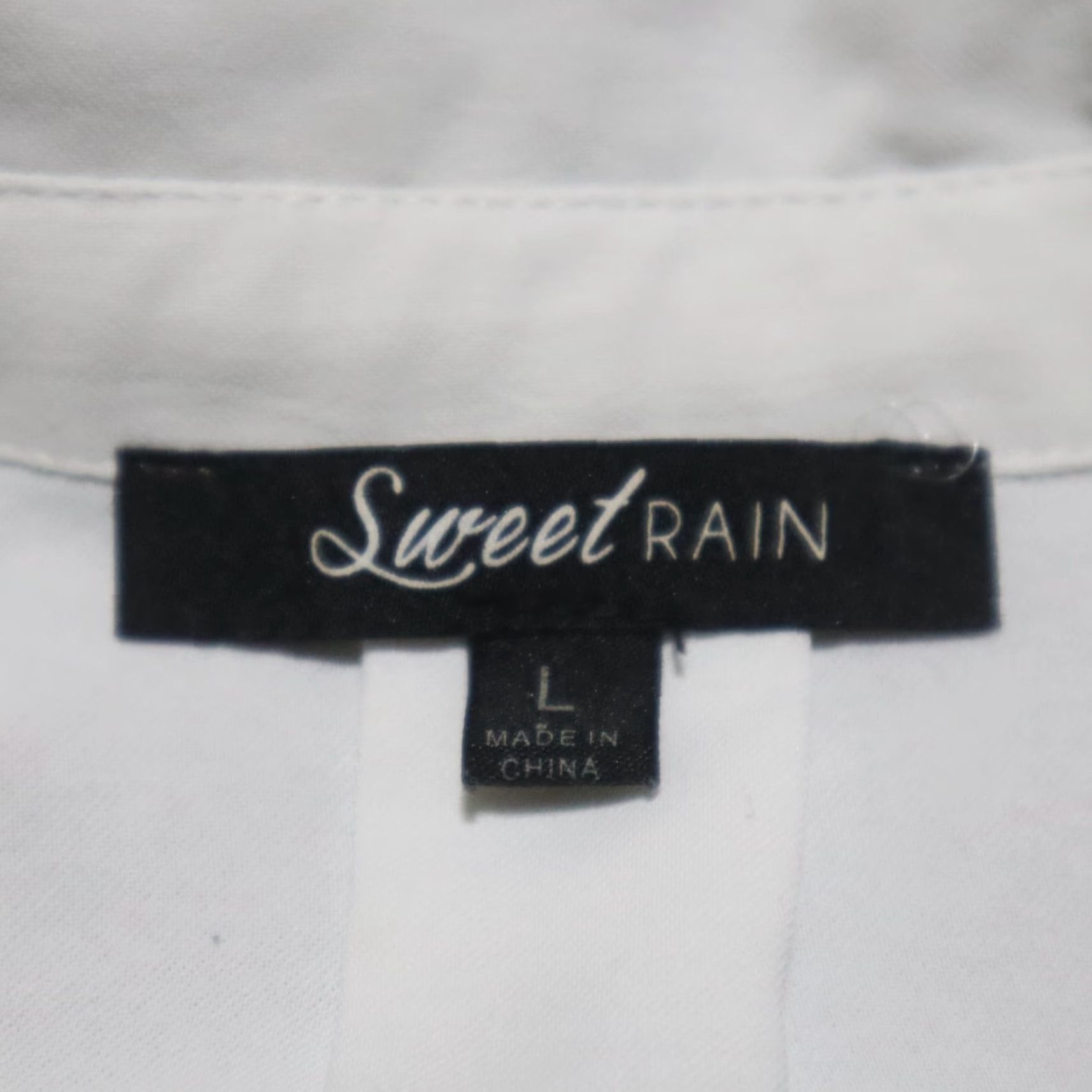 Vintage Sweet Rain Button Up Shirt Solid White 3/4 Sleeve Square Shoulder Womens L Large Size L / US 10 / IT 46 - 3 Thumbnail