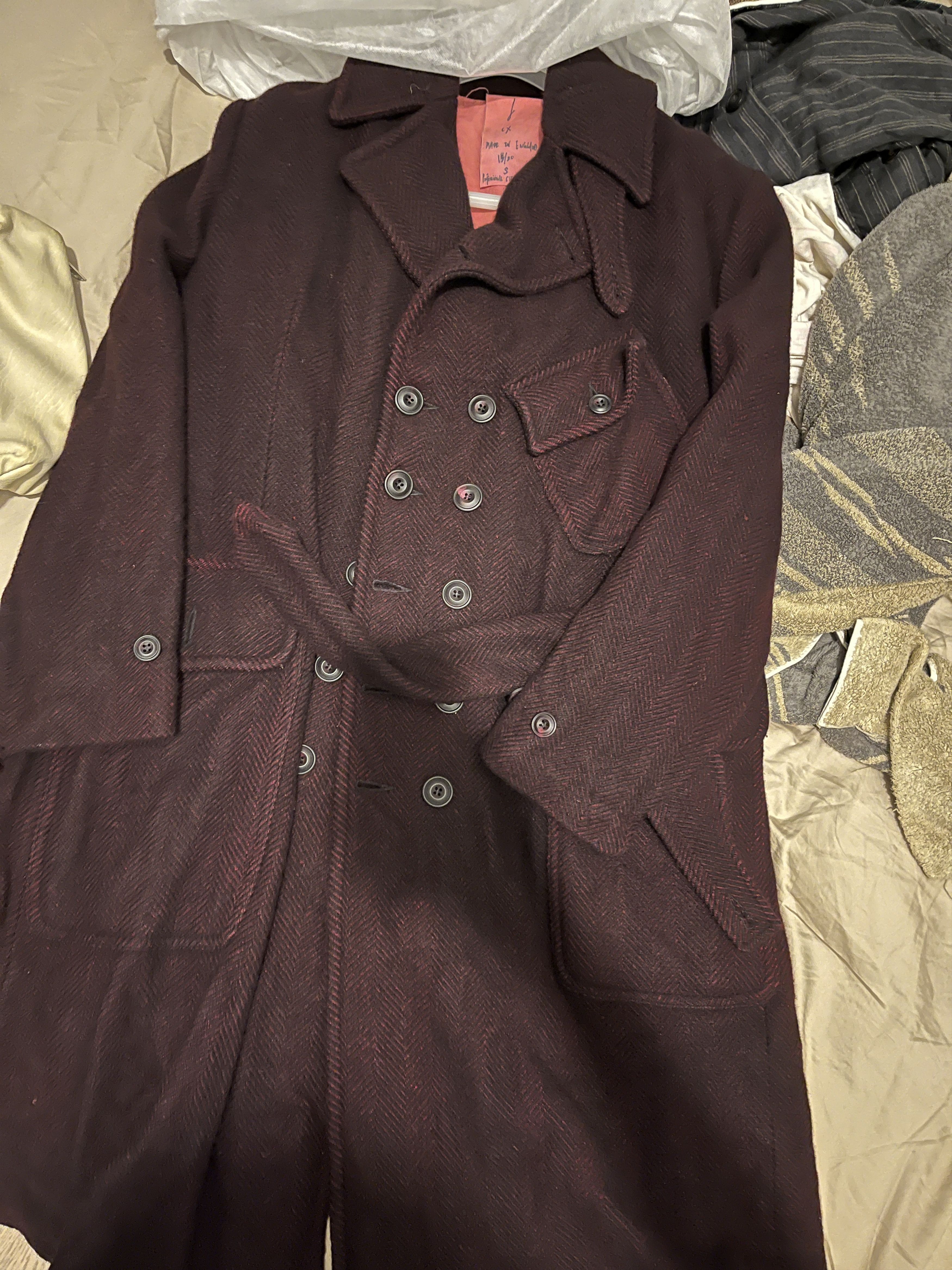 John Alexander Skelton JAS CX hand dyed Irish woolen heringbone great coat. Size US S / EU 44-46 / 1 - 8 Thumbnail