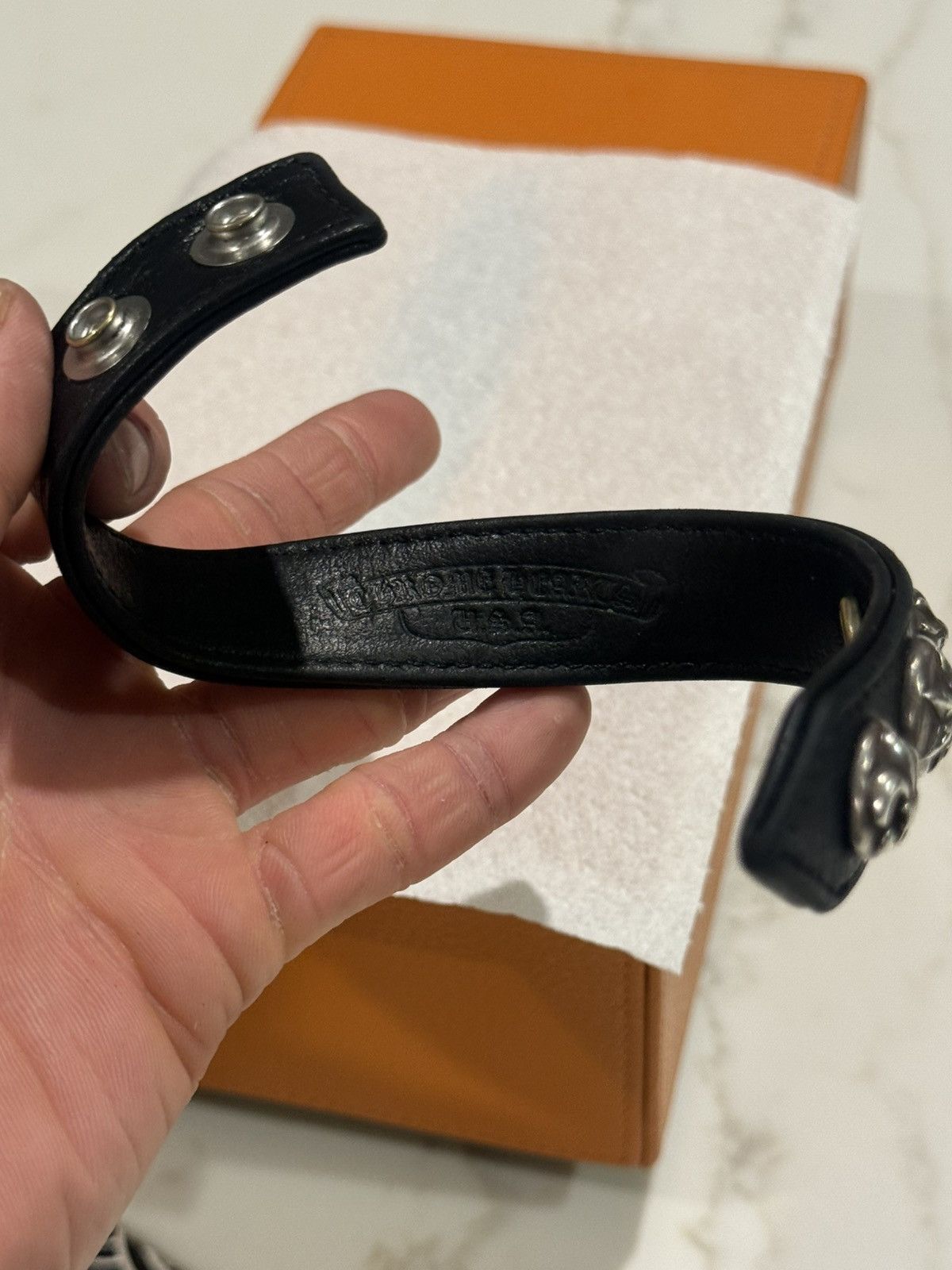 Chrome Hearts Rare Chrome Hearts Leather Snap Bracelet Size ONE SIZE - 3 Thumbnail