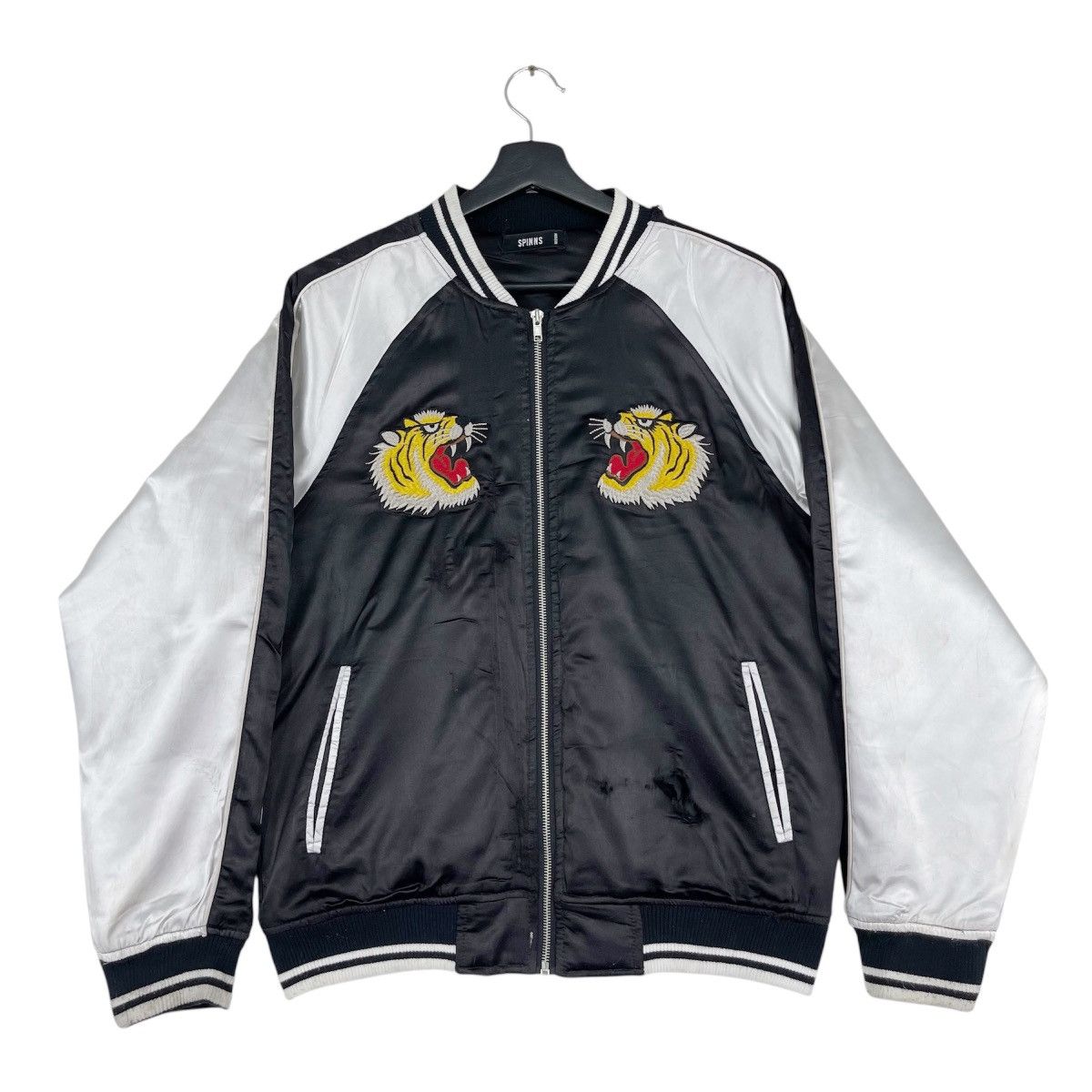 Japanese Brand Spinns Sukajan Tigers Distressed Jacket Size US M / EU 48-50 / 2 - 2 Thumbnail