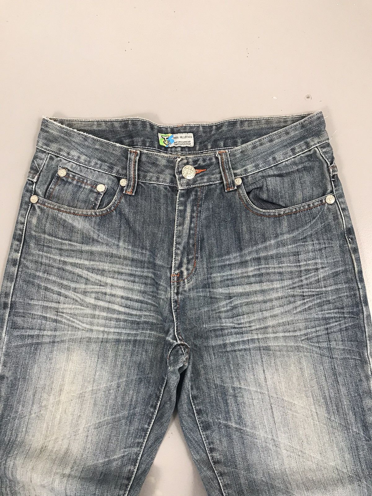 Vintage Y2K vintage popul arclothes crazy pocket embroidery denim Size US 33 - 5 Thumbnail
