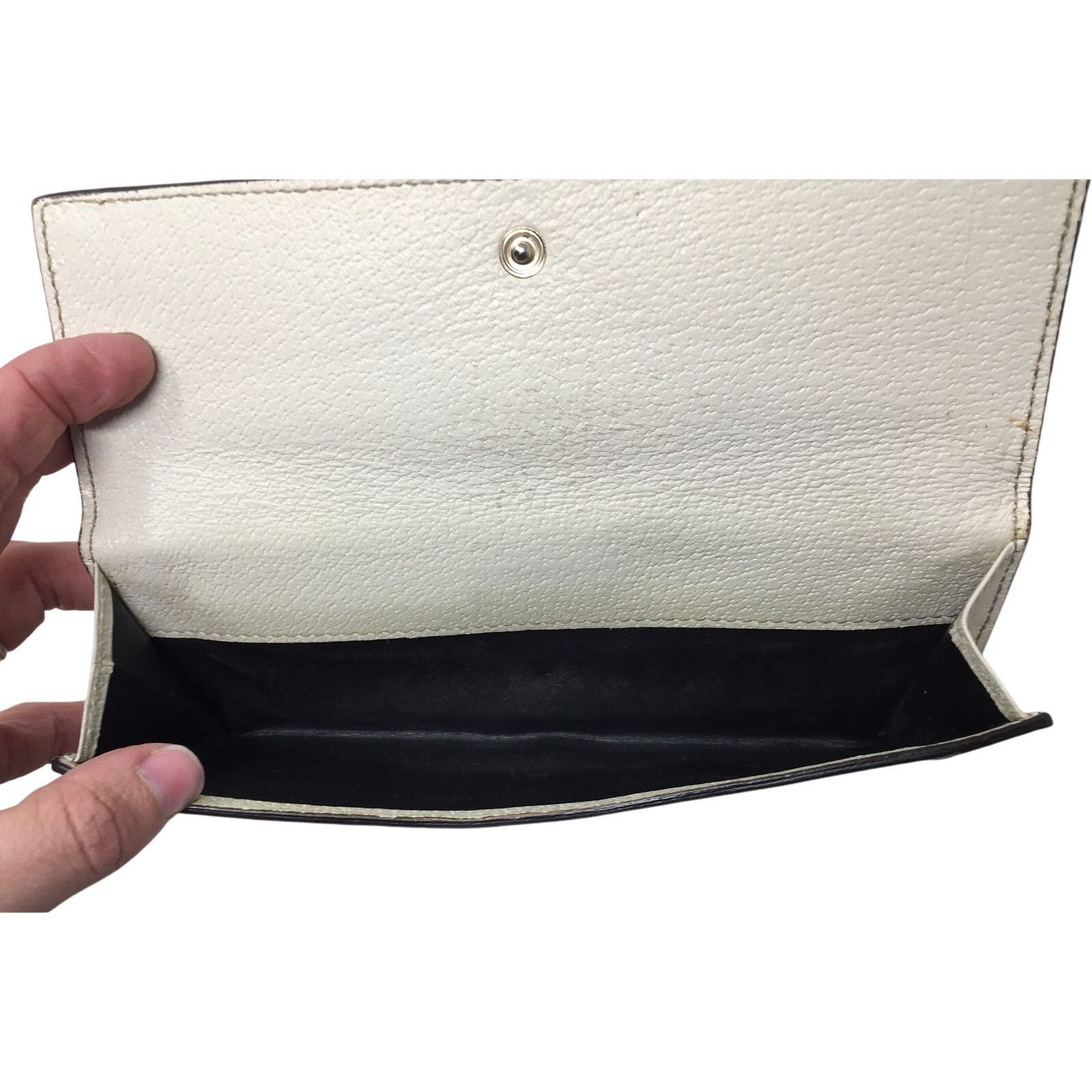 Gucci Gucci GG Canvas Beige with White Leather Continental Wallet Size ONE SIZE - 12 Thumbnail