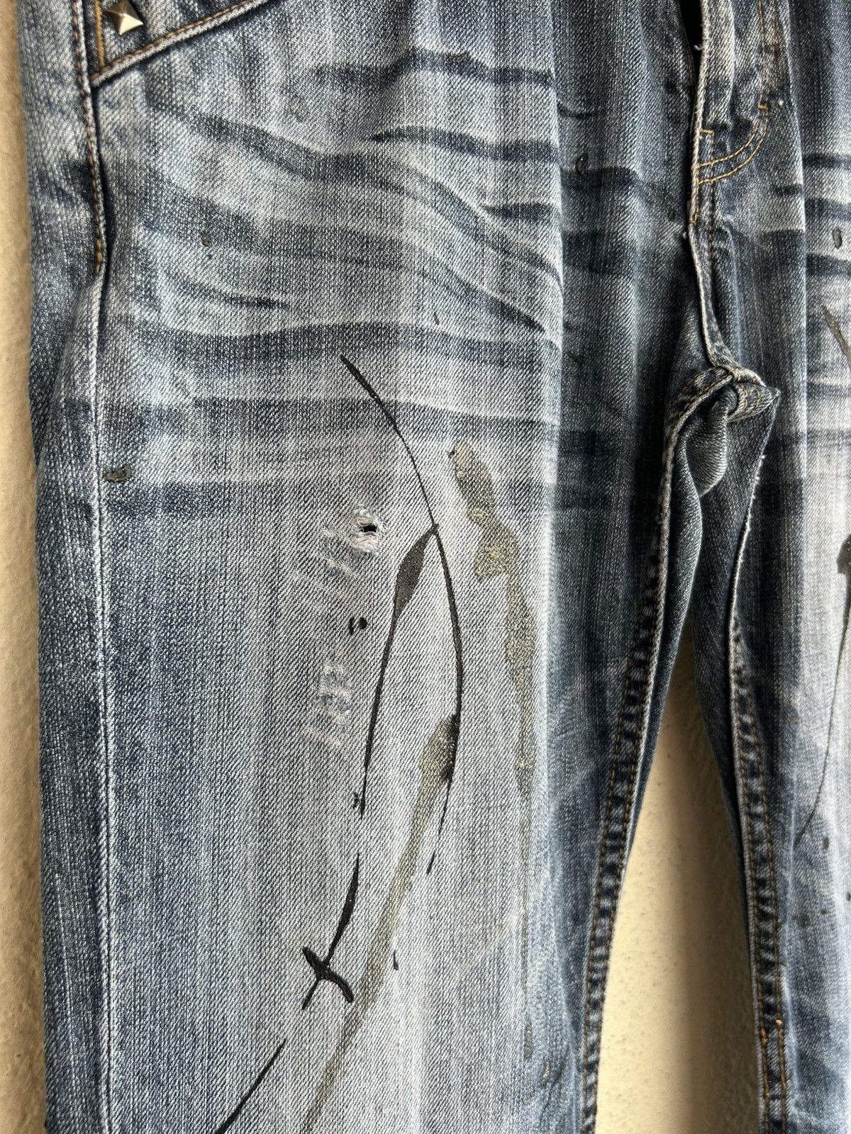 Japanese Brand Oririn Jeans Paints Splattered Flare Jeans Size US 34 / EU 50 - 6 Thumbnail