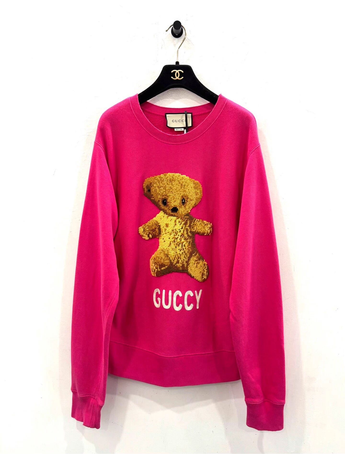 Gucci Gucci women's pink sweatshirt emb teddy bear logo M Size M / US 6-8 / IT 42-44 - 1 Thumbnail