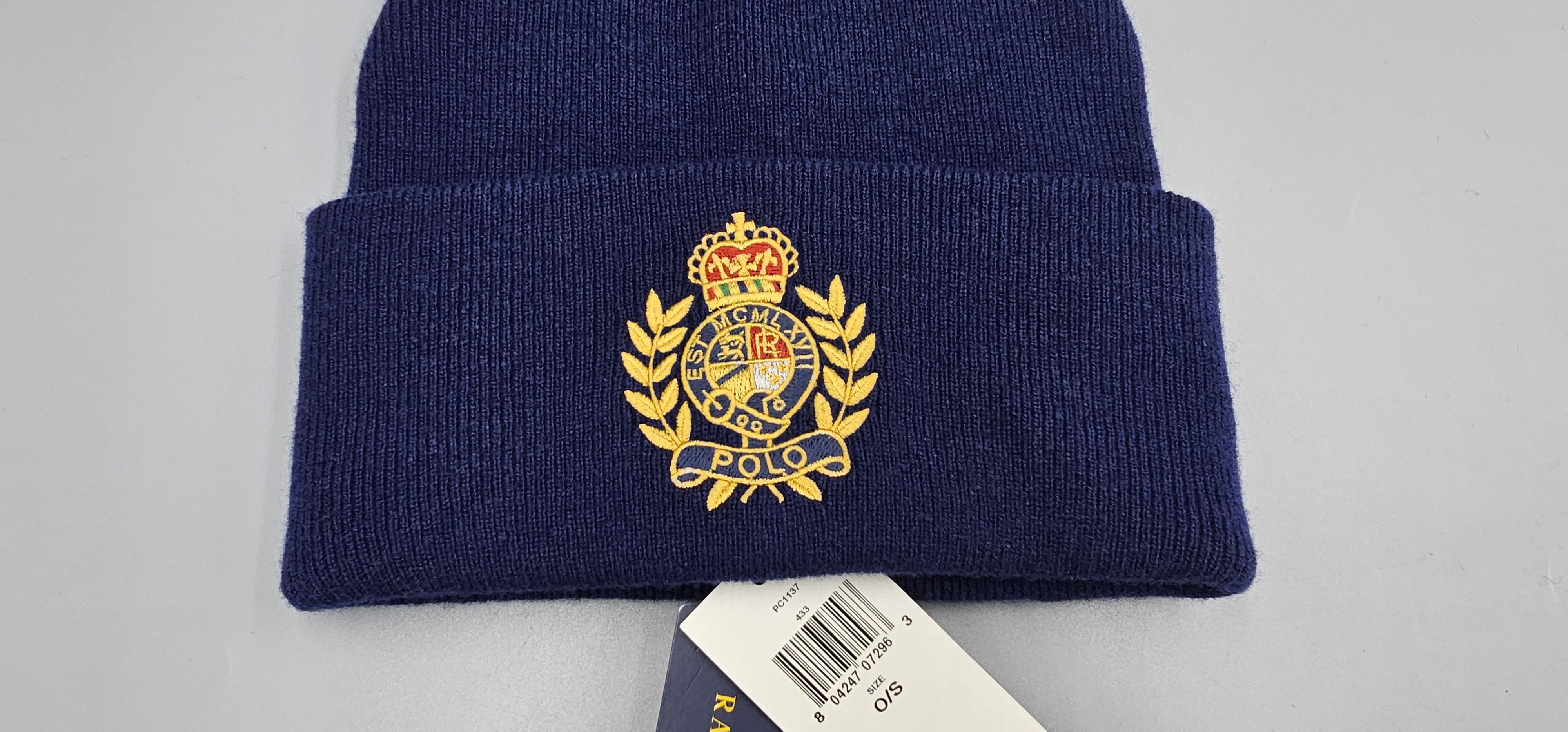 Polo Ralph Lauren Polo Ralph Lauren Crest Beanie Hat Royal Blue 100% Wool Size ONE SIZE - 3 Thumbnail