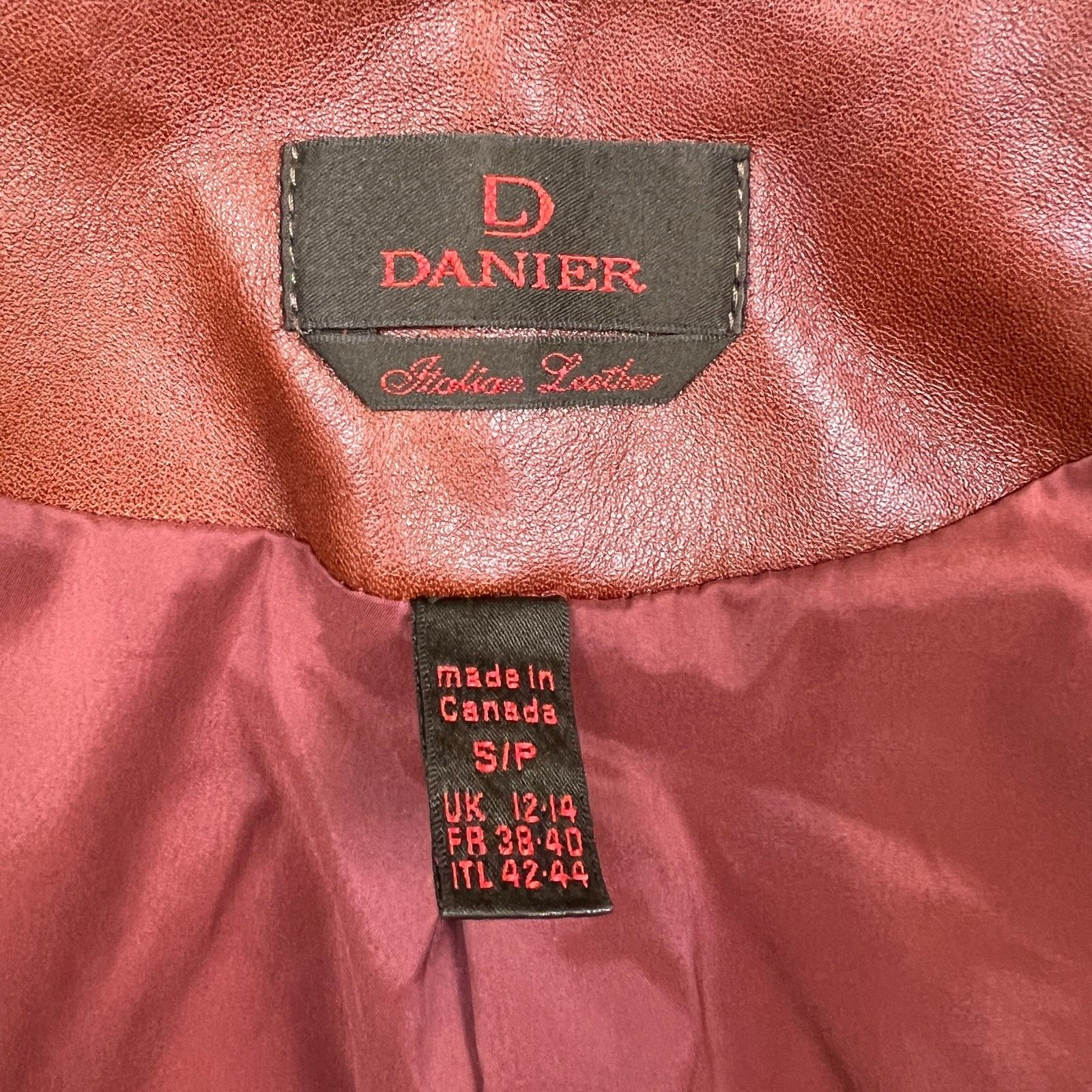 Danier × Vintage Vintage Danier Leather Jacket Y2K Zip Front Wing Collar Coat Size S / US 4 / IT 40 - 7 Thumbnail