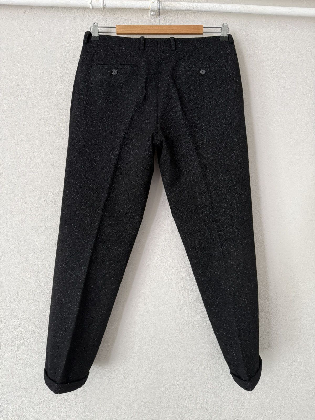Jil Sander Black Wool Trousers with Subtle Sparkle Finish Size US 33 - 9 Thumbnail
