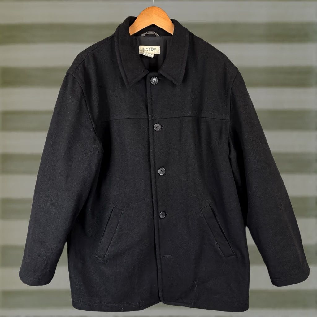 J.Crew J.CREW Overcoat Mens Medium Black Wool Blend Quilted Insulated Casual Peacoat Size US M / EU 48-50 / 2 - 1 Thumbnail