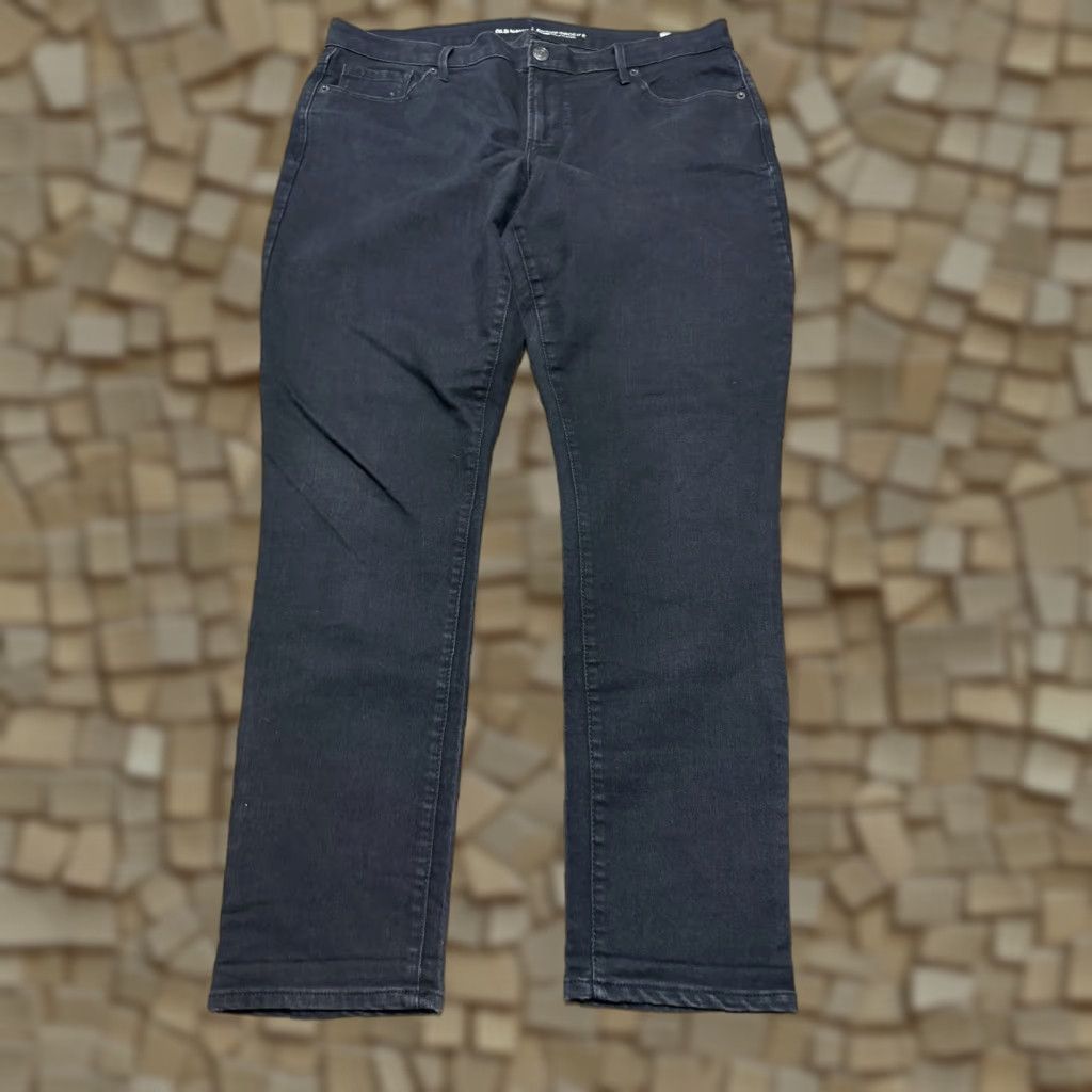 Old Navy VINTAGE? No — Old Navy Jeans Women 14 Long Black Denim Mid Rise Straight 5-Pocket 28.5 Inseam 40" Length 40" Length Size 36" / US 14 / IT 50 - 1 Thumbnail