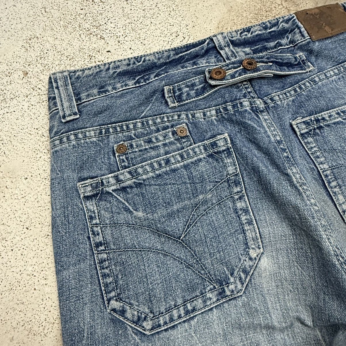 Japanese Brand Vintage Y2K Buckle Back Lightning i6w9 wash Denim Pants Size US 35 - 14 Thumbnail