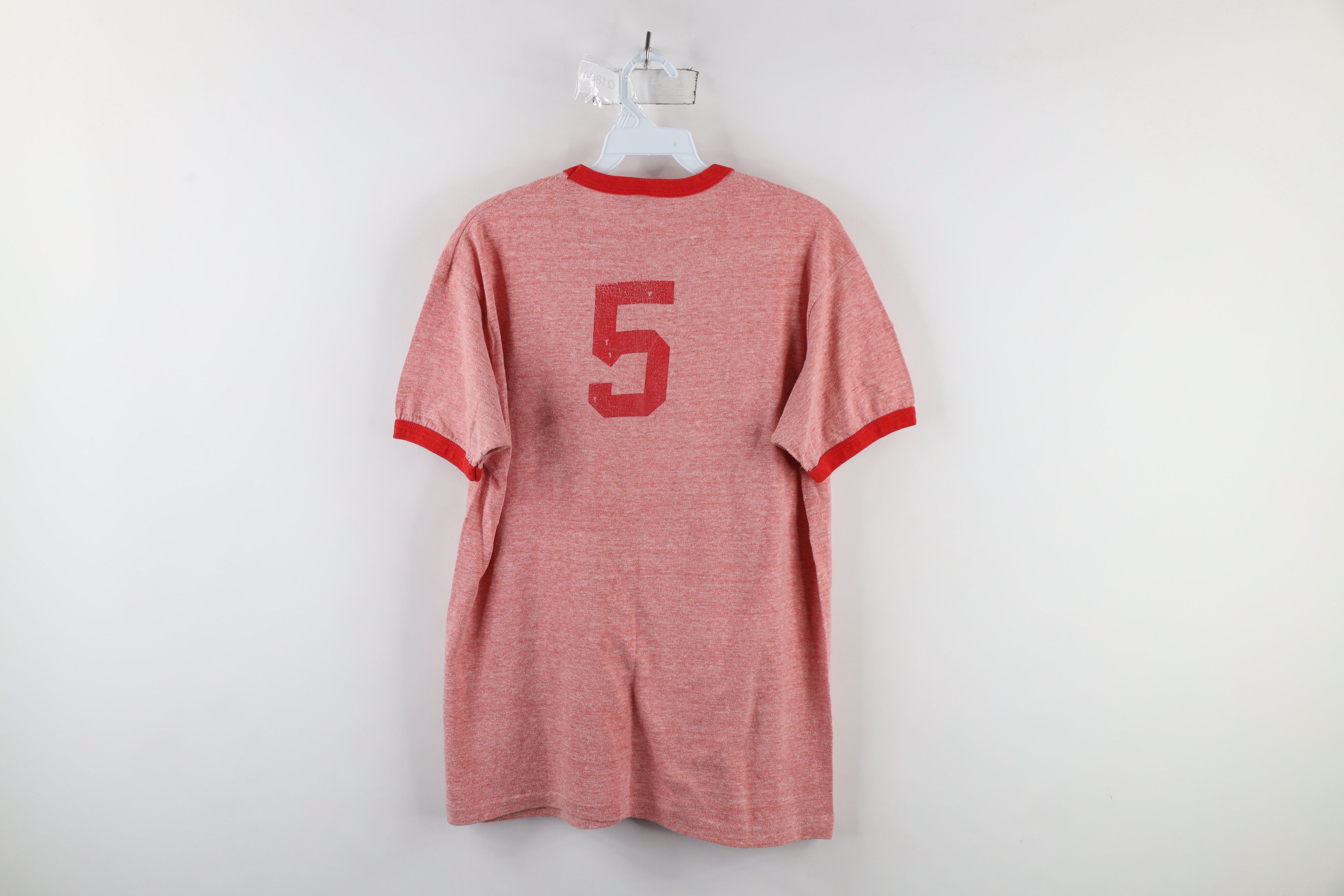 Hanes × Vintage Vintage 70s Hanes Toledo Ohio Ringer T-Shirt Heather Red USA Size US L / EU 52-54 / 3 - 7 Thumbnail