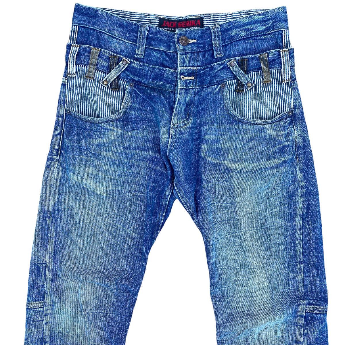 Japanese Brand × Vintage Jack Serika Artist Work Spider Web Distressed Jeans Size US 33 - 3 Thumbnail