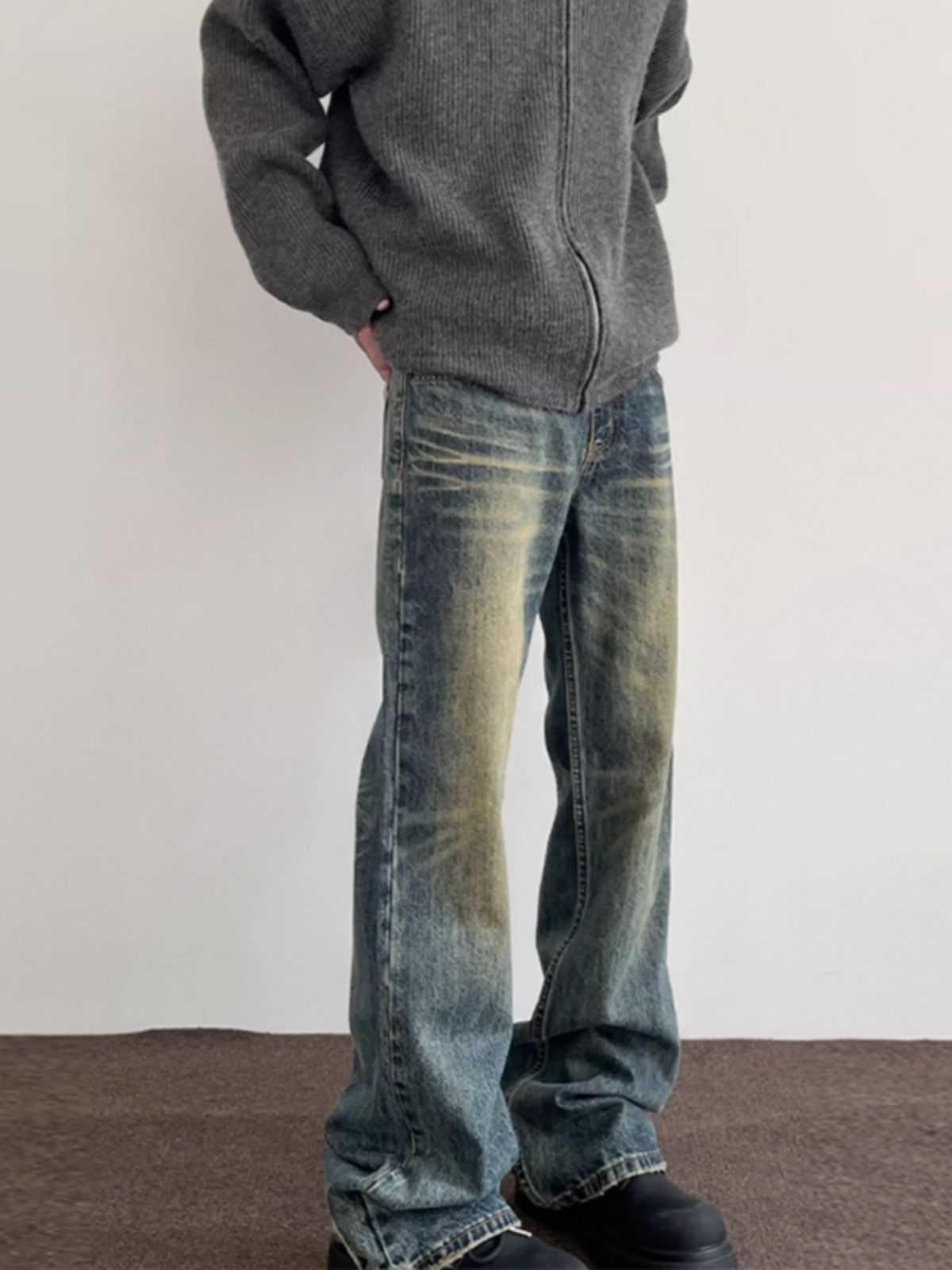 Japanese Brand Retro loose high street micro flared jeans Size US 32 / EU 48 - 1 Thumbnail