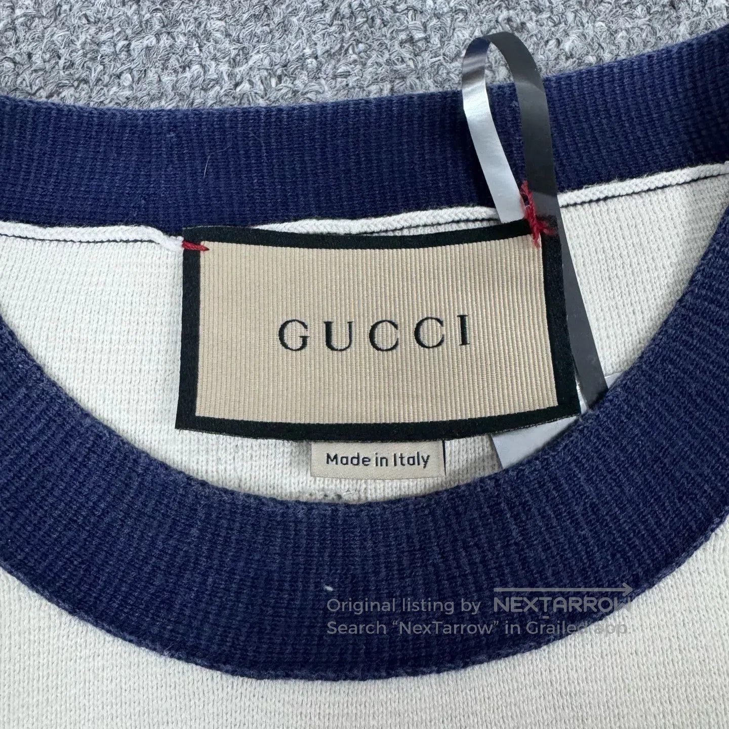 Gucci Guicci Double-G jacquard pattern; white short knit sweater Size XL / US 12-14 / IT 48-50 - 6 Thumbnail