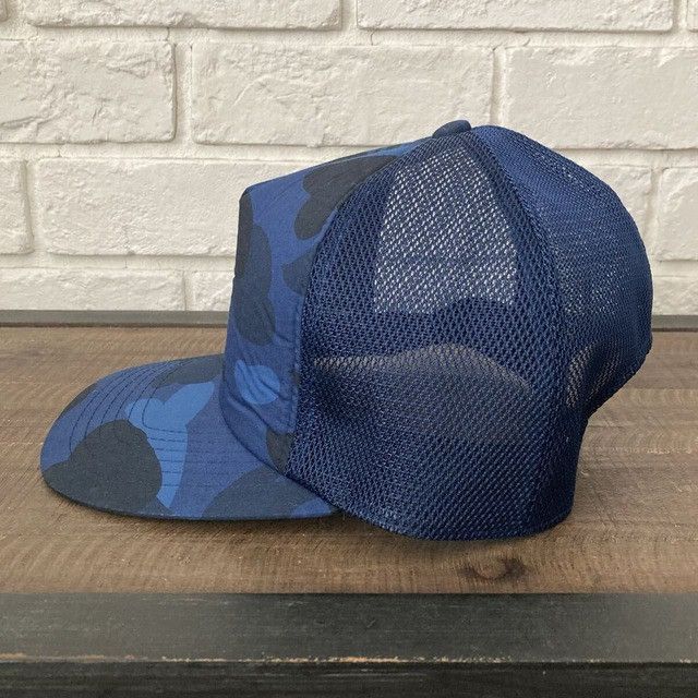 Bape 🔥Vintage🔥 BAPE BLUE CAMO trucker hat cap a bathing ape NIGO Size ONE SIZE - 4 Thumbnail