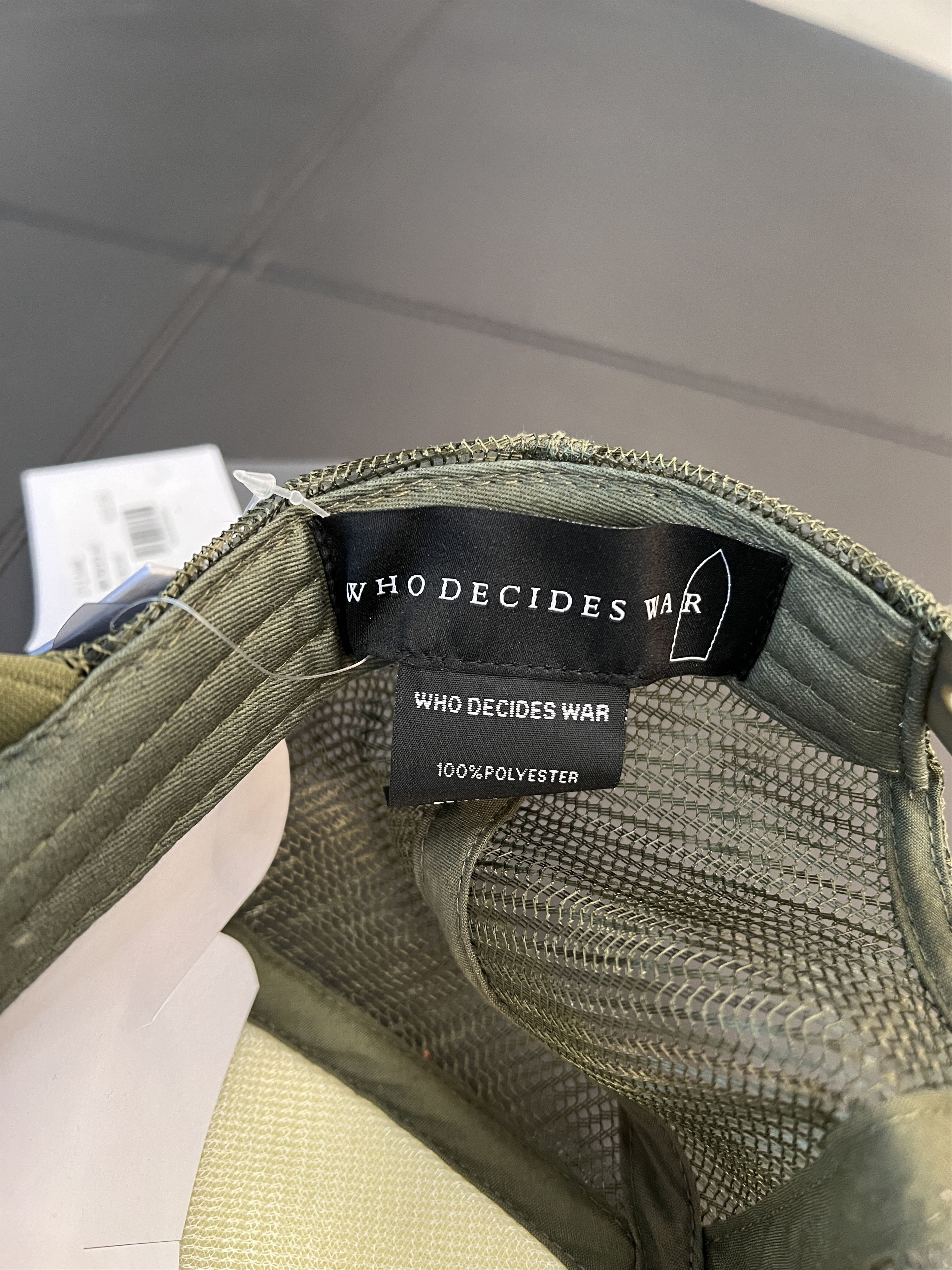 Who Decides War WHO DECIDES WAR Mrdr Trucker Cap Olive White Size ONE SIZE - 3 Thumbnail