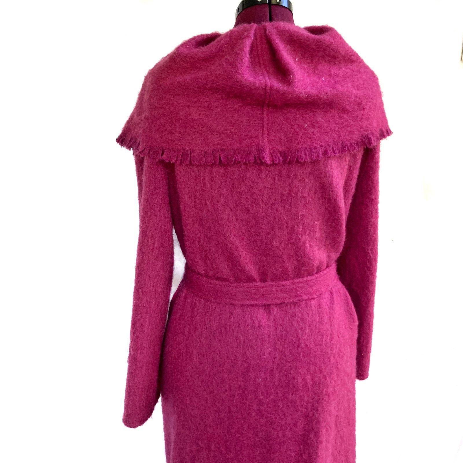 Vintage × Yves Saint Laurent Vintage 70s Giorgio Sant’Angelo Fuchsia Mohair Wrap Coat Size M / US 6-8 / IT 42-44 - 13 Thumbnail