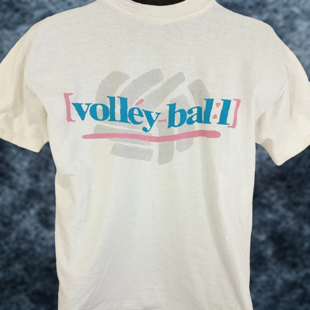 Mossimo VINTAGE Mossimo Beach Volleyball T Shirt Mens Size Large White Cotton 80s Sports Made In USA Surf Skater 80s Mens Tee Size US L / EU 52-54 / 3 - 1 Thumbnail