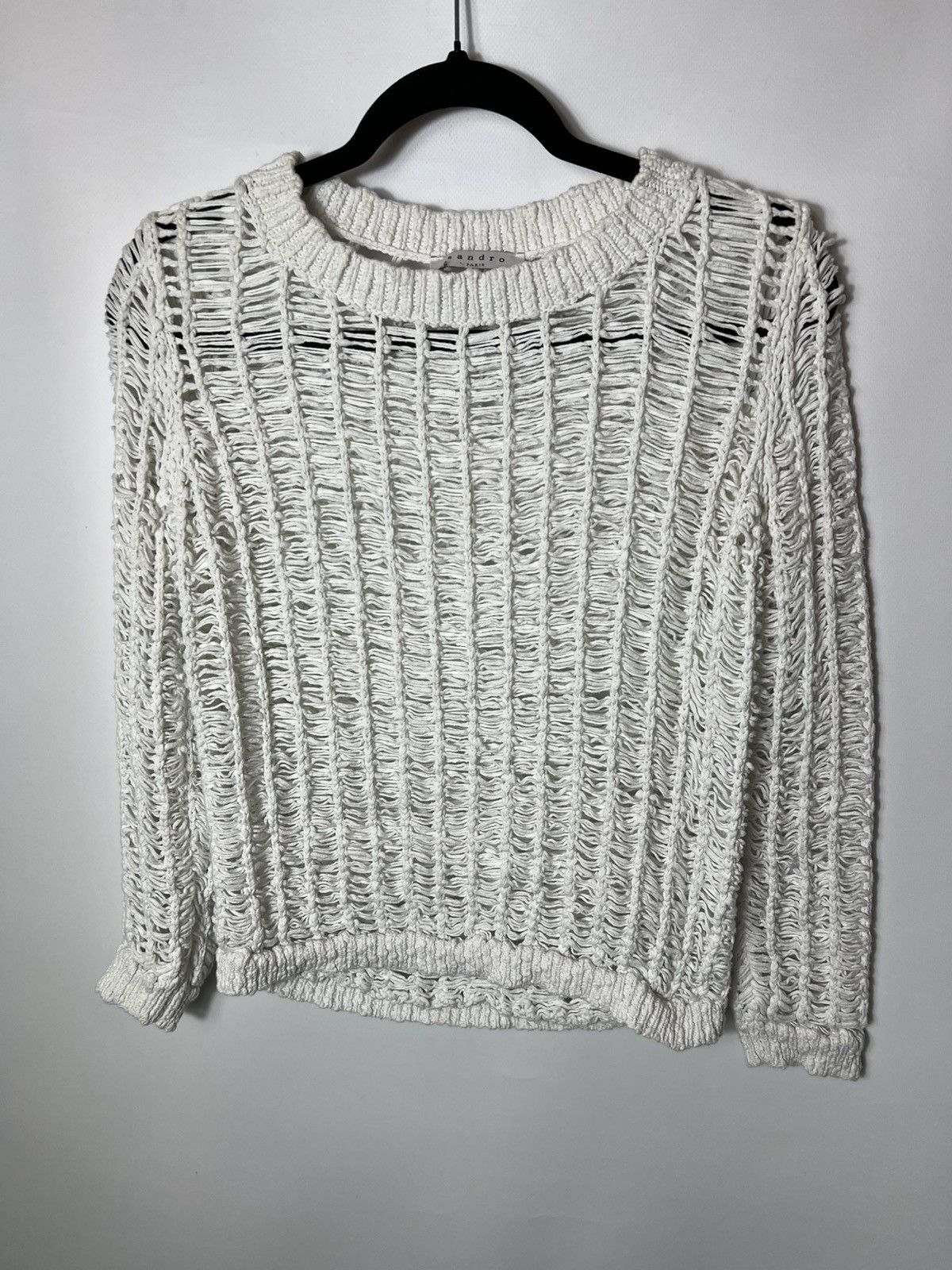 Sandro SANDRO PARIS E 14 SOURIRE OPEN KNIT WEAVE SWEATER Size XS / US 0-2 / IT 36-38 - 1 Thumbnail
