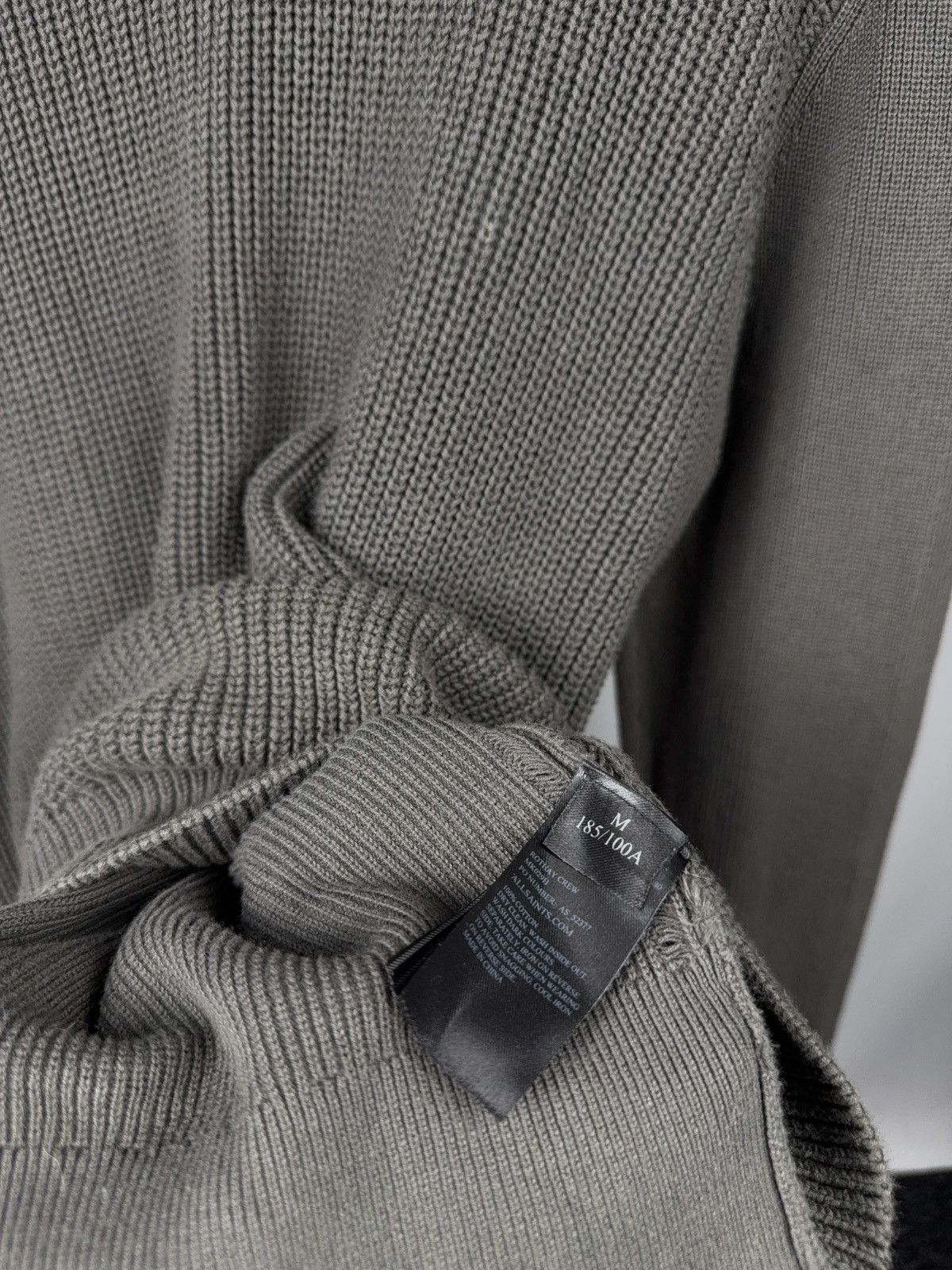 Allsaints Avant GardeAllSaints Grey Vertical Rib Knit Crewneck Sweater Size US M / EU 48-50 / 2 - 8 Thumbnail