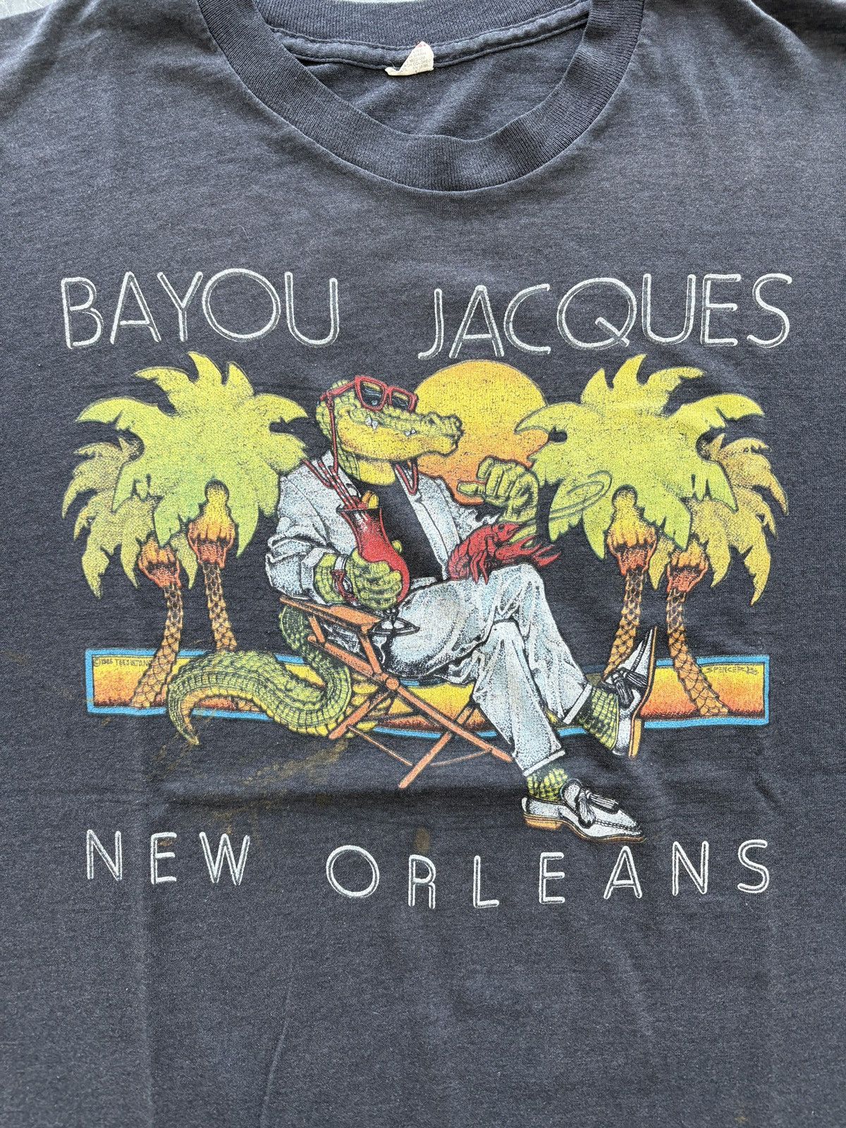 Vintage Vintage 80s Bayou Jacques Graphic Tee Screen Stars Size US L / EU 52-54 / 3 - 2 Thumbnail