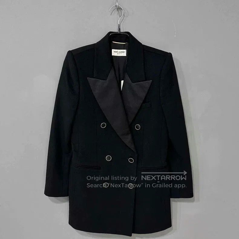 Saint Laurent Paris Saint Laurent Paris Black Smoking Jacket Size XXS / US 00 / IT 34 - 1 Thumbnail
