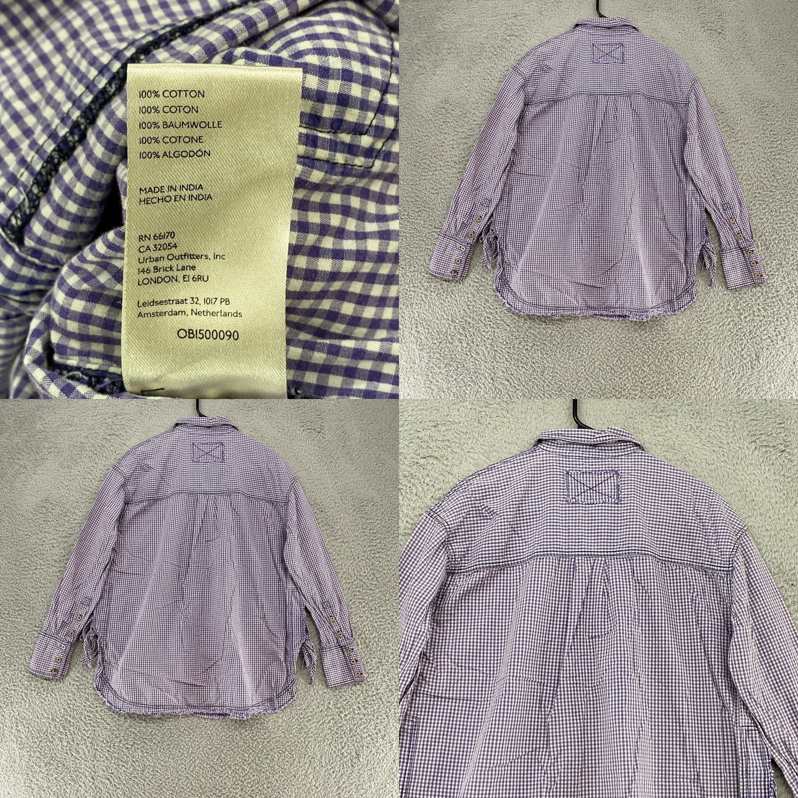 Vintage VINTAGE We The Free Shirt Womens Small Purple Gingham Check Oversized Button-Up Shirt Womens Small Purple Gingham Check Oversized Size S / US 4 / IT 40 - 8 Thumbnail