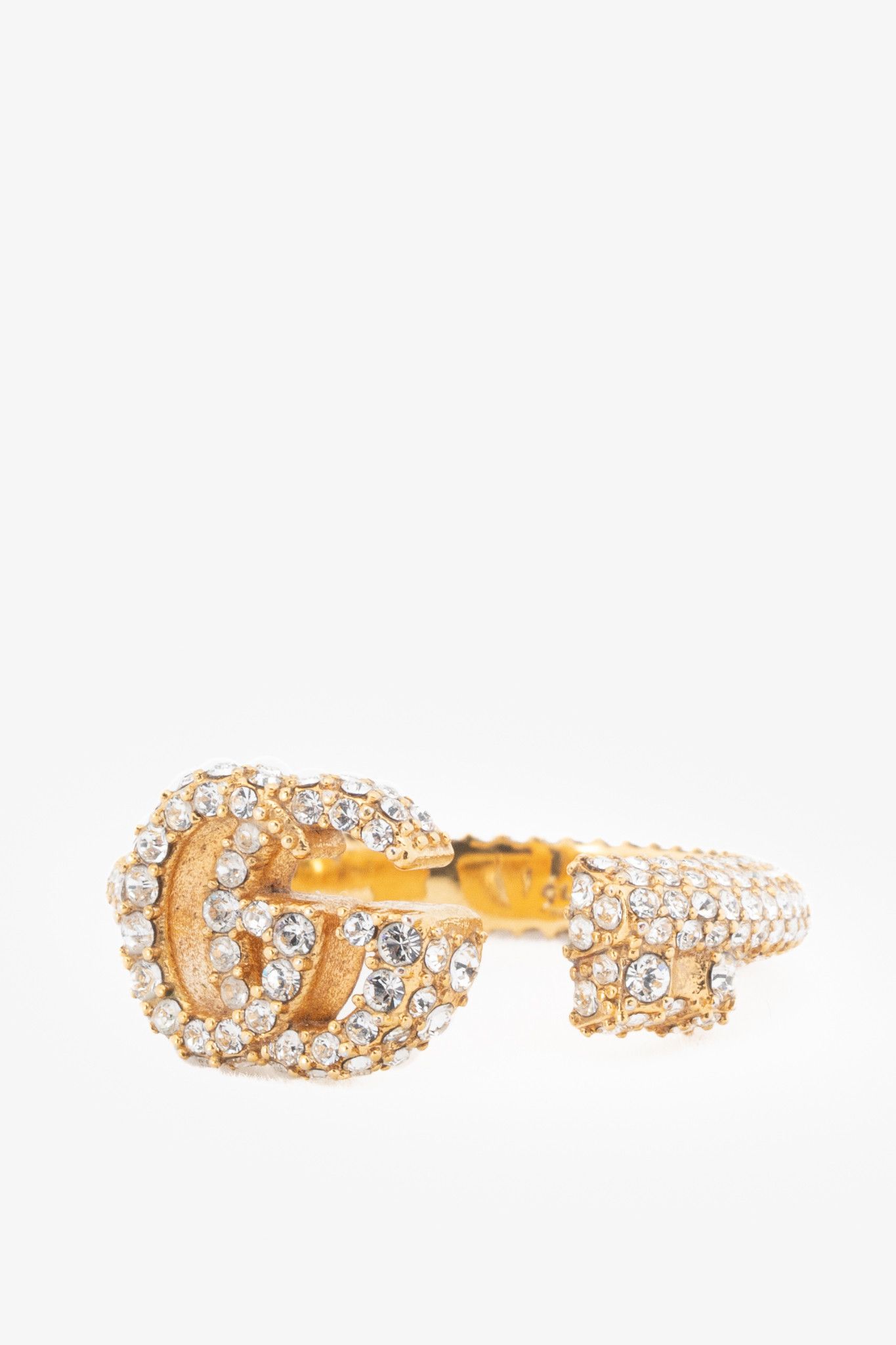 Gucci Gucci GG Marmont Gold-Finish Key Crystal Ring Size ONE SIZE - 2 Thumbnail