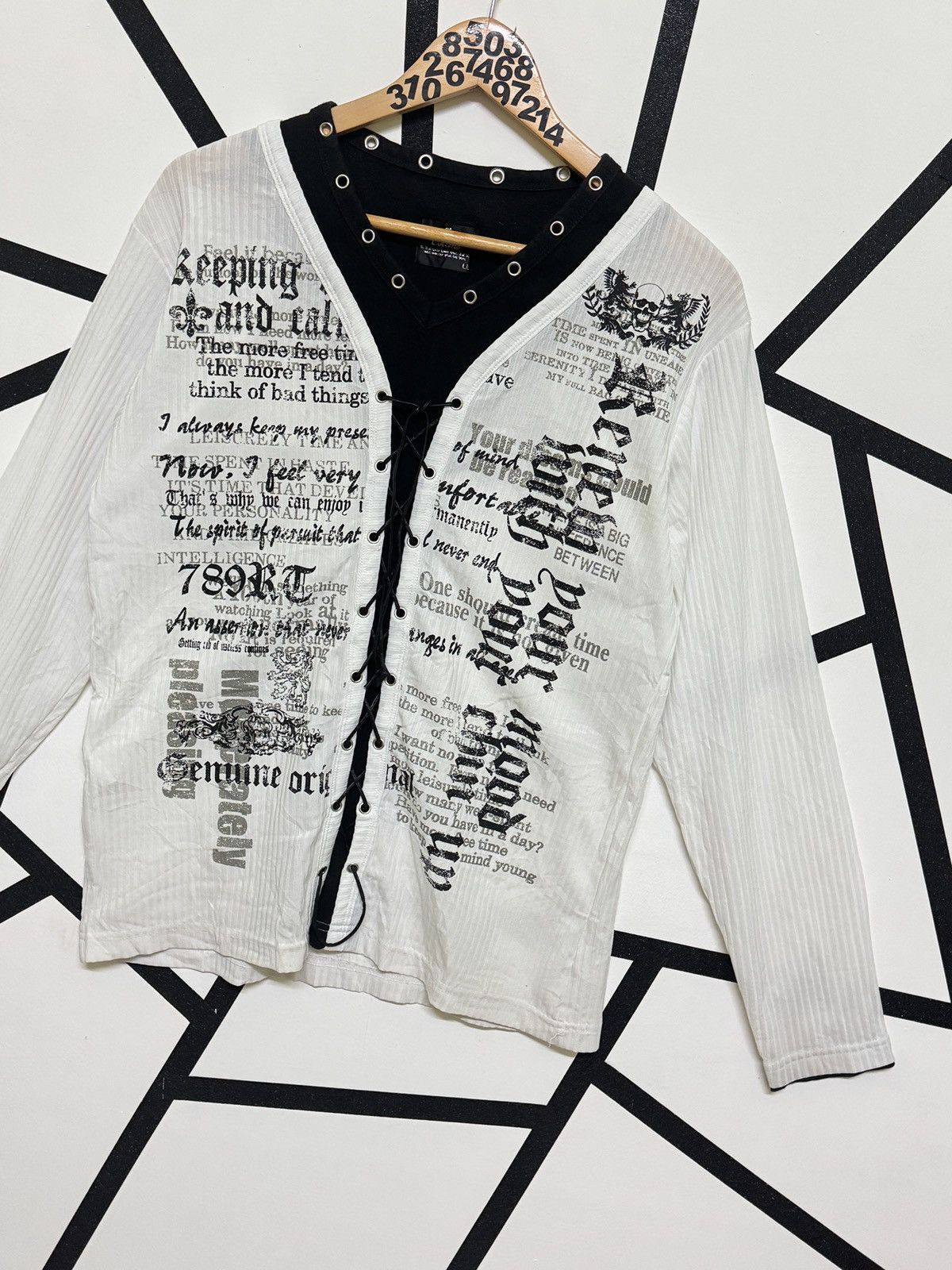 Affliction Collins Poem Punkers Double Layer Neck Lace Up Size US M / EU 48-50 / 2 - 4 Thumbnail