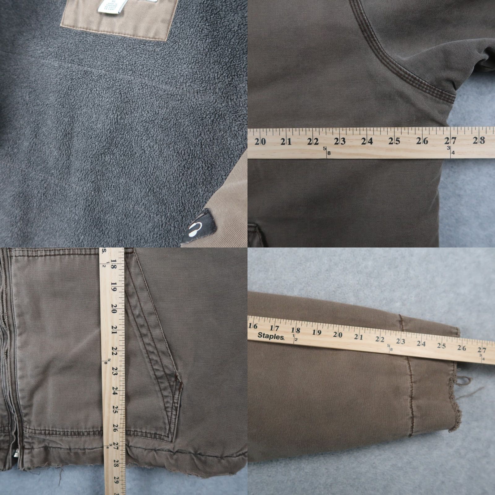 Old Navy VINTAGE Old Navy Workwear Jacket Men XL Brown Full Zip Fleece Lined Distressed Size US XL / EU 56 / 4 - 9 Thumbnail
