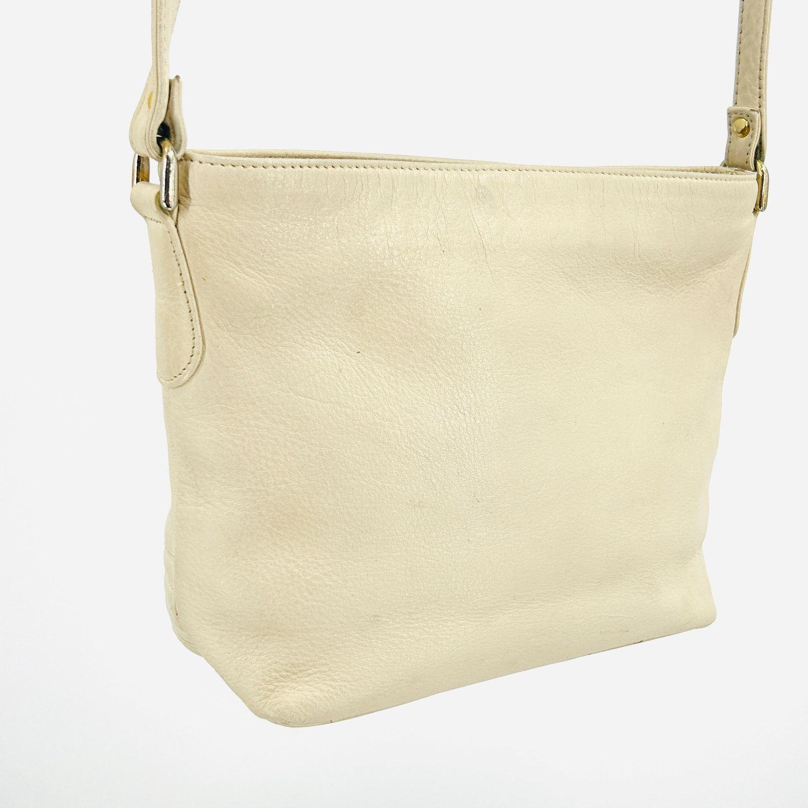 Etienne Aigner Vintage 80s Cream Genuine Leather Minimalist Handbag Size ONE SIZE - 6 Thumbnail