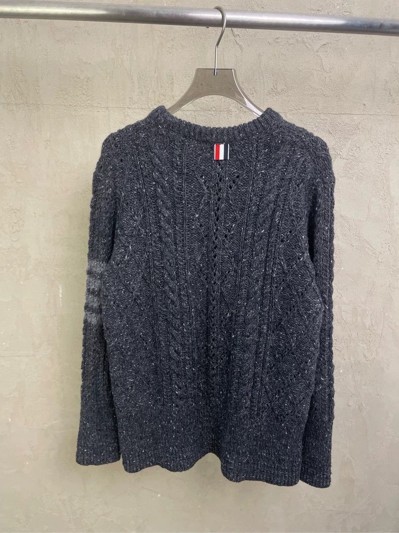 Thom Browne Thom browne Size 38 Dark gray four-striped thick round-nec Size US XS / EU 42 / 0 - 2 Thumbnail
