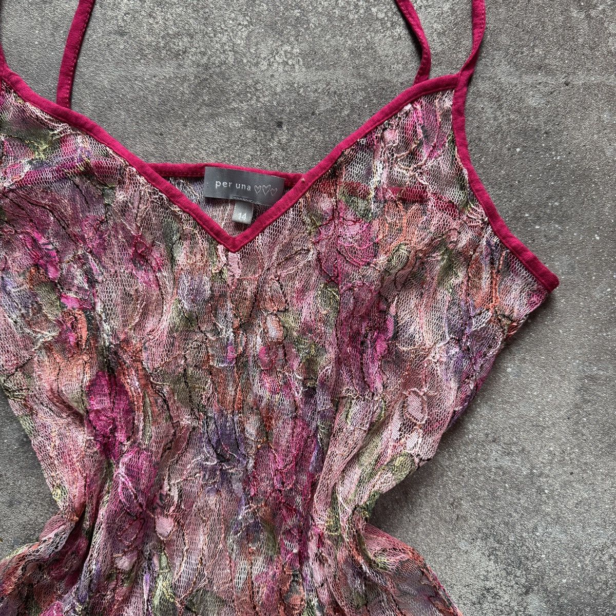 Hysteric Glamour Vintage Y2K Floral Mesh Camisole Pink Sheer Top Fairycore Size M / US 6-8 / IT 42-44 - 4 Thumbnail