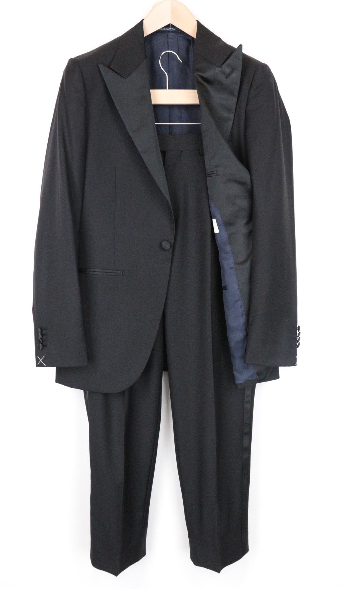 image of Suitsupply La Spalla Uk36R Tuxedo Black Wool Suit 69181, Men's