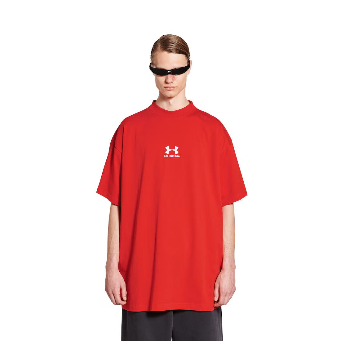 Balenciaga × Under Armour oc11z0425 Under Armour® T- Shirt Oversized in Red Size US XL / EU 56 / 4 - 4 Thumbnail