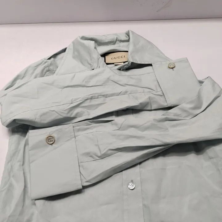 Gucci GUCCI Blue Long Sleeve Button-Up Shirt-2507 Size S / US 4 / IT 40 - 6 Thumbnail