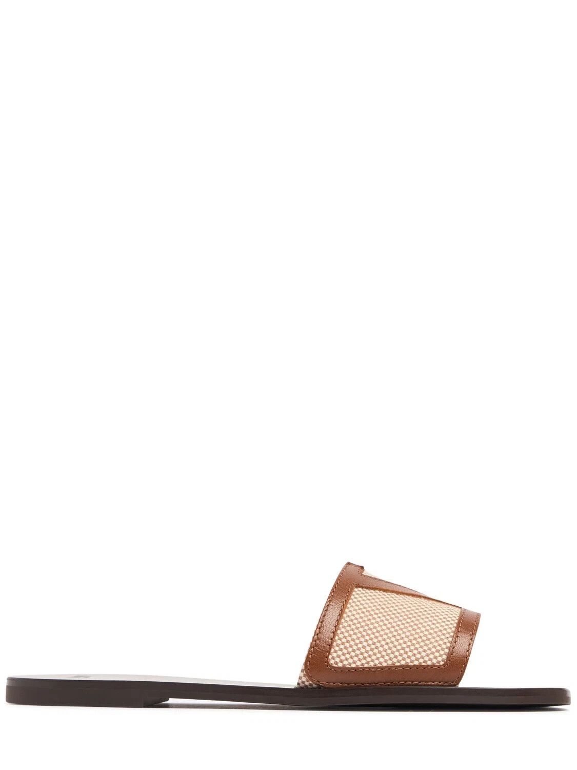 VALENTINO GARAVANI $750 Tan Slide Sandals New & Authentic