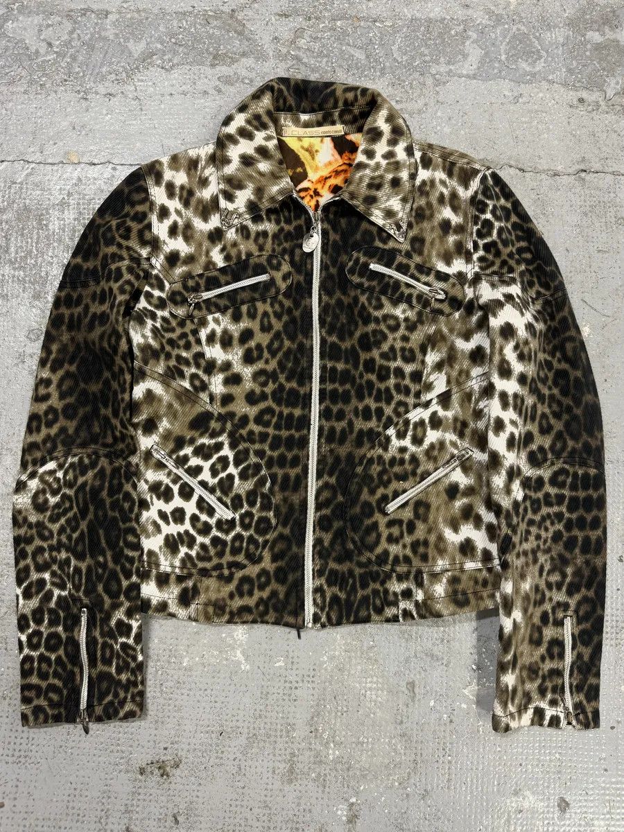 Roberto Cavalli 2000s Roberto Cavalli Leopard Print Zip Jacket Size M / US 6-8 / IT 42-44 - 1 Thumbnail