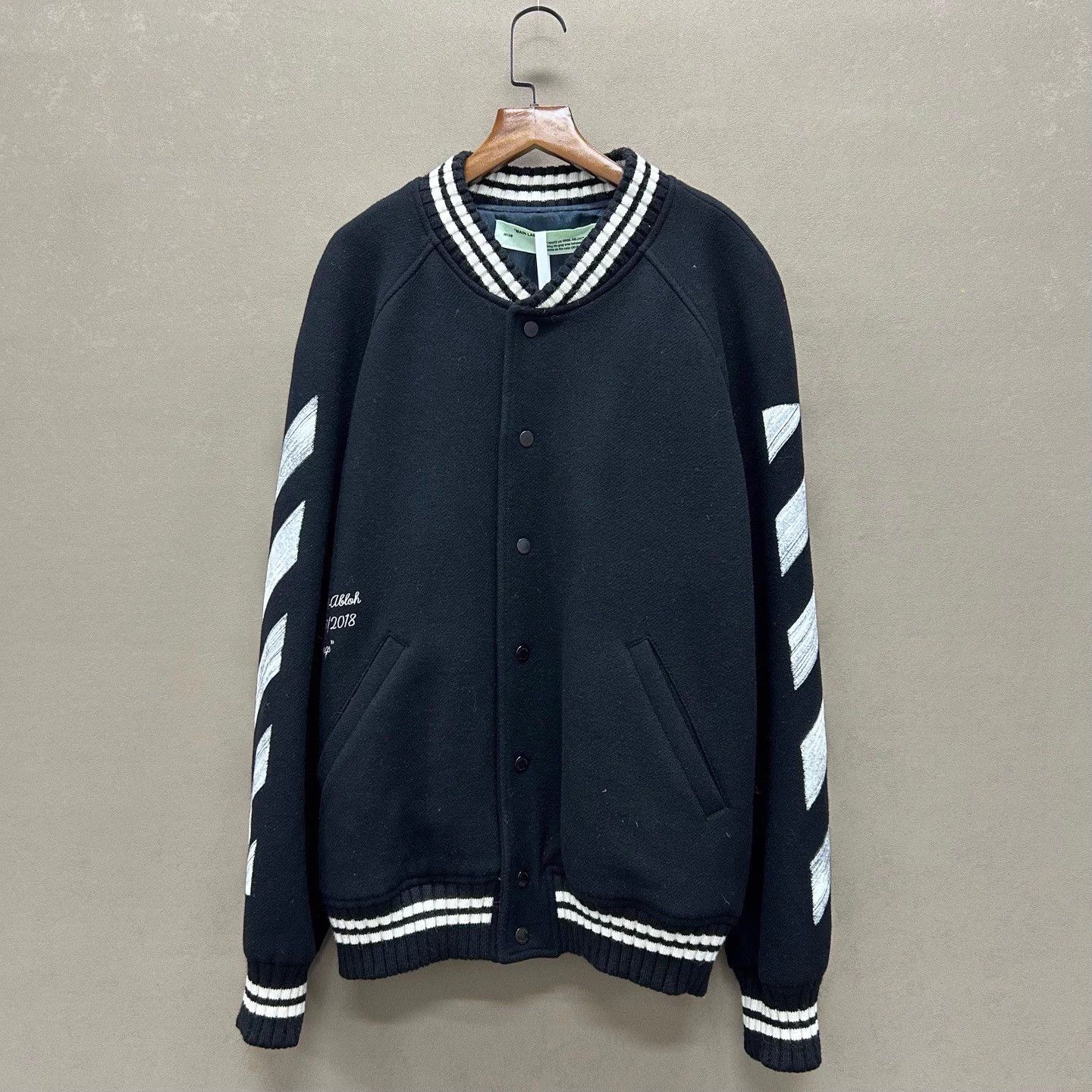 Off-White Off-White Big Back Logo Baseball Jacket 99 New L Size US L / EU 52-54 / 3 - 1 Thumbnail