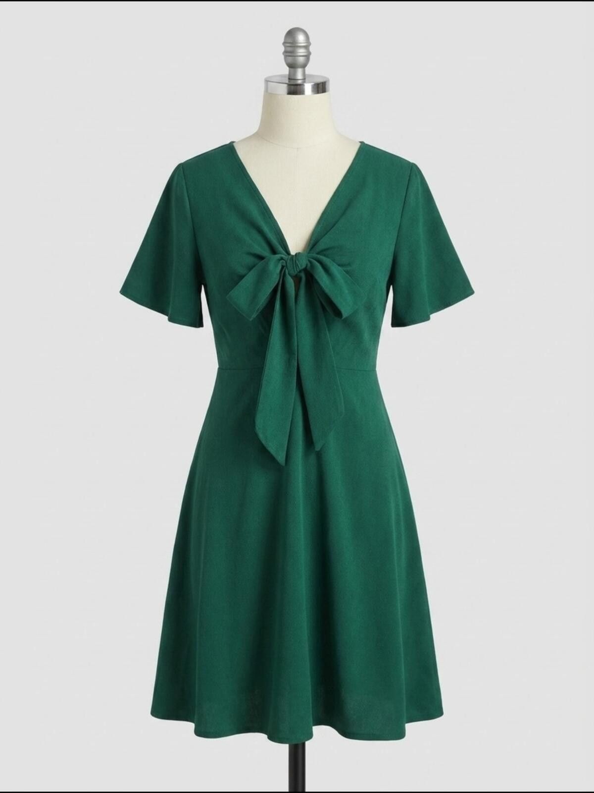 Other Emerald Tie-Front A-Line Dress Size M / US 6-8 / IT 42-44 - 1 Thumbnail