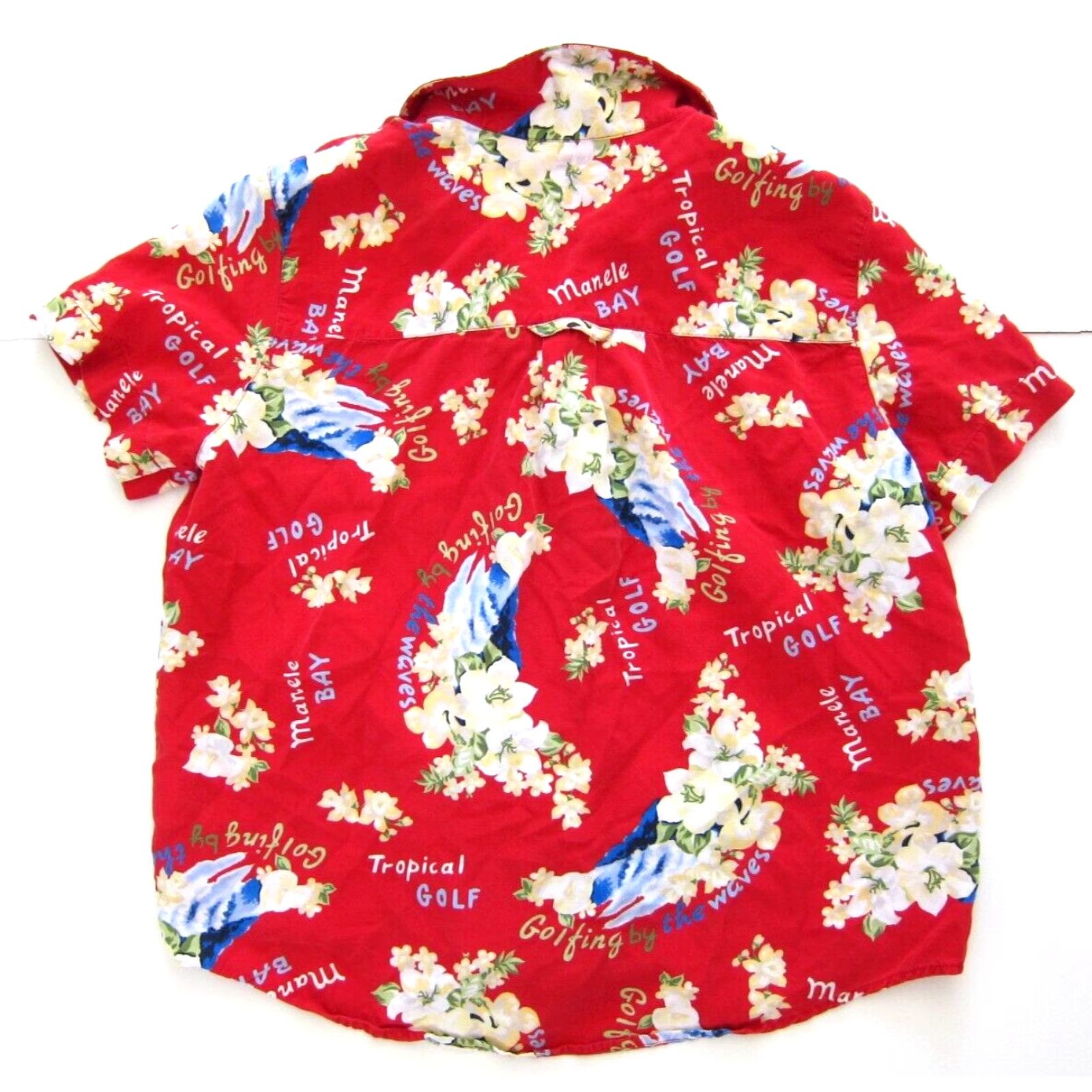 Liz Claiborne Vtg Liz Claiborne Rayon Red Floral Short Sleeve Shirt M-L M-L Women Golf Hawaii Manele Bay Blouse Size M / US 6-8 / IT 42-44 - 2 Thumbnail