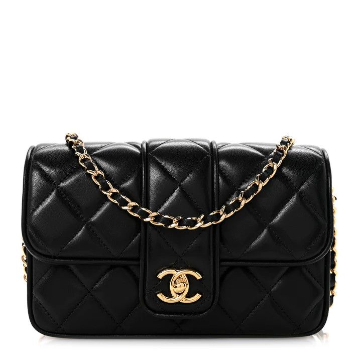 Chanel os11x0126 Size: OS / Lambskin Quilted Tab Mini Flap Black Size ONE SIZE - 1 Thumbnail